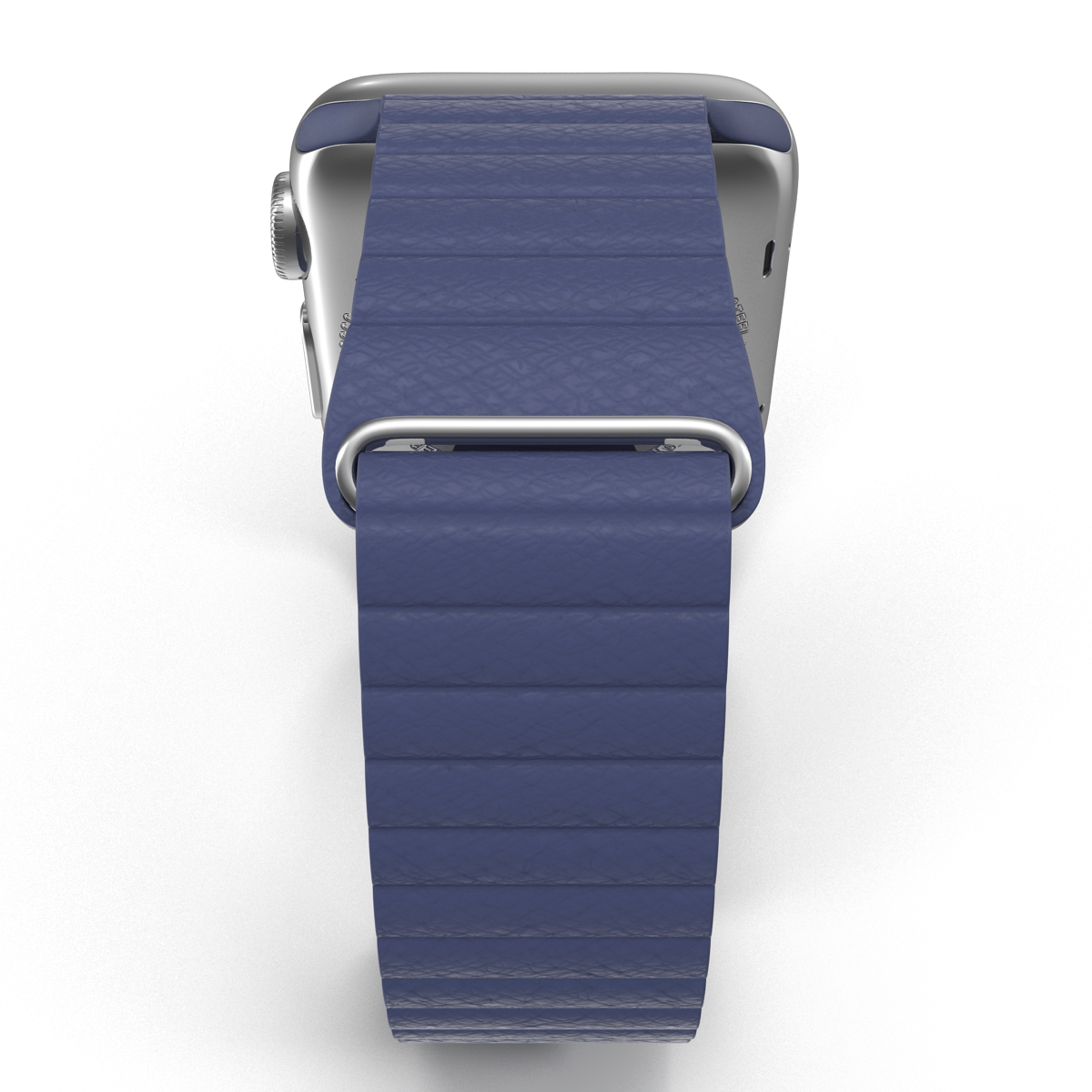 3D Apple Watch 38mm Magnetic Closure Blue Leather Loop