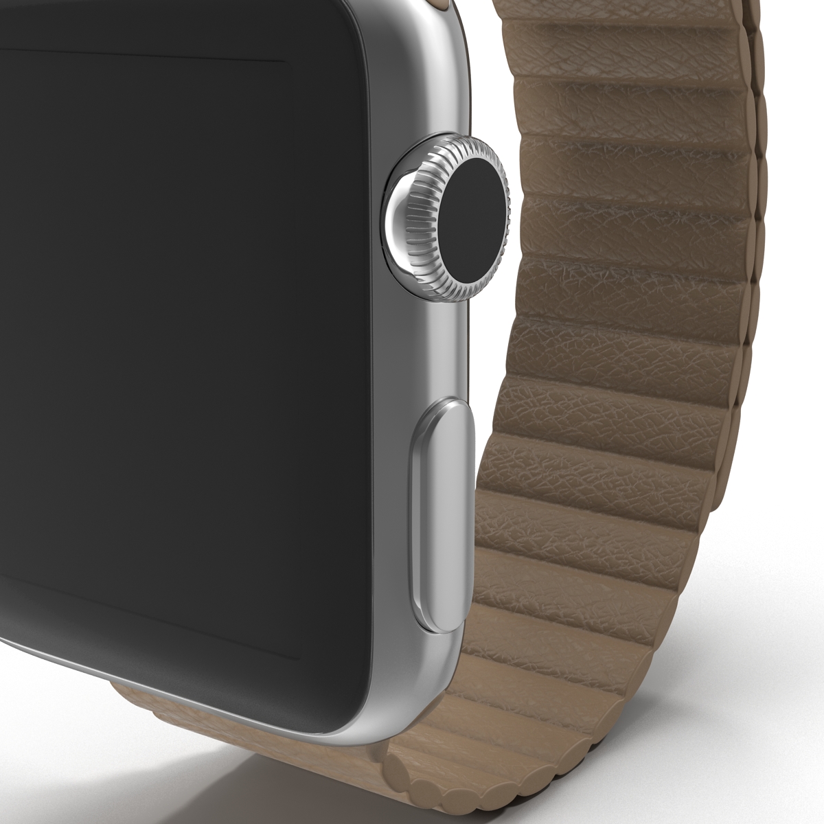 Apple Watch 38mm Magnetic Closure Brown Leather Loop 3D