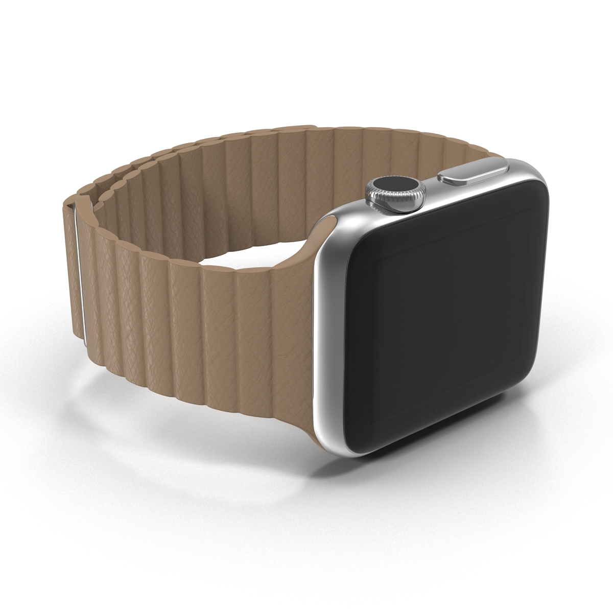 Apple Watch 38mm Magnetic Closure Brown Leather Loop 3D