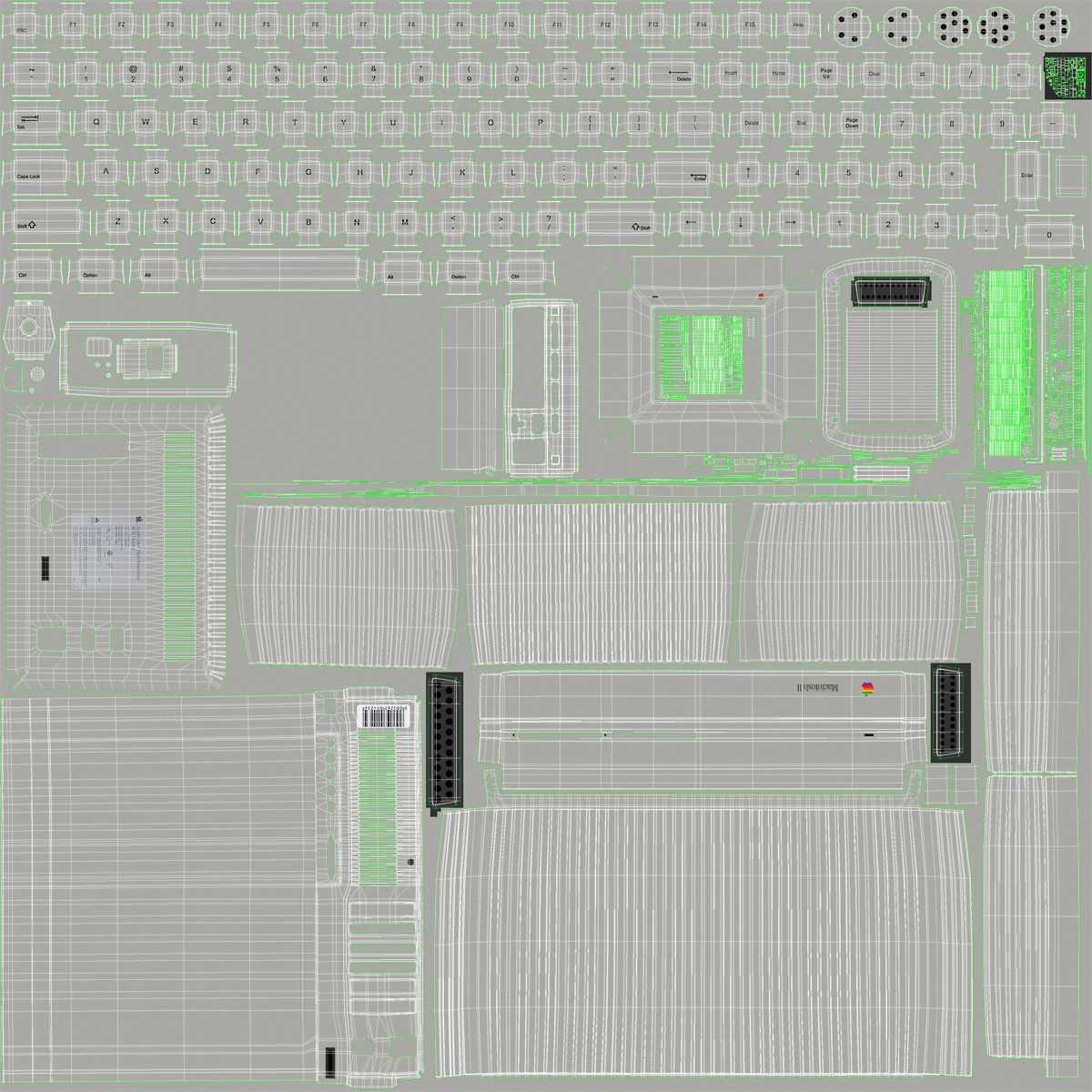 3D Apple Macintosh II model