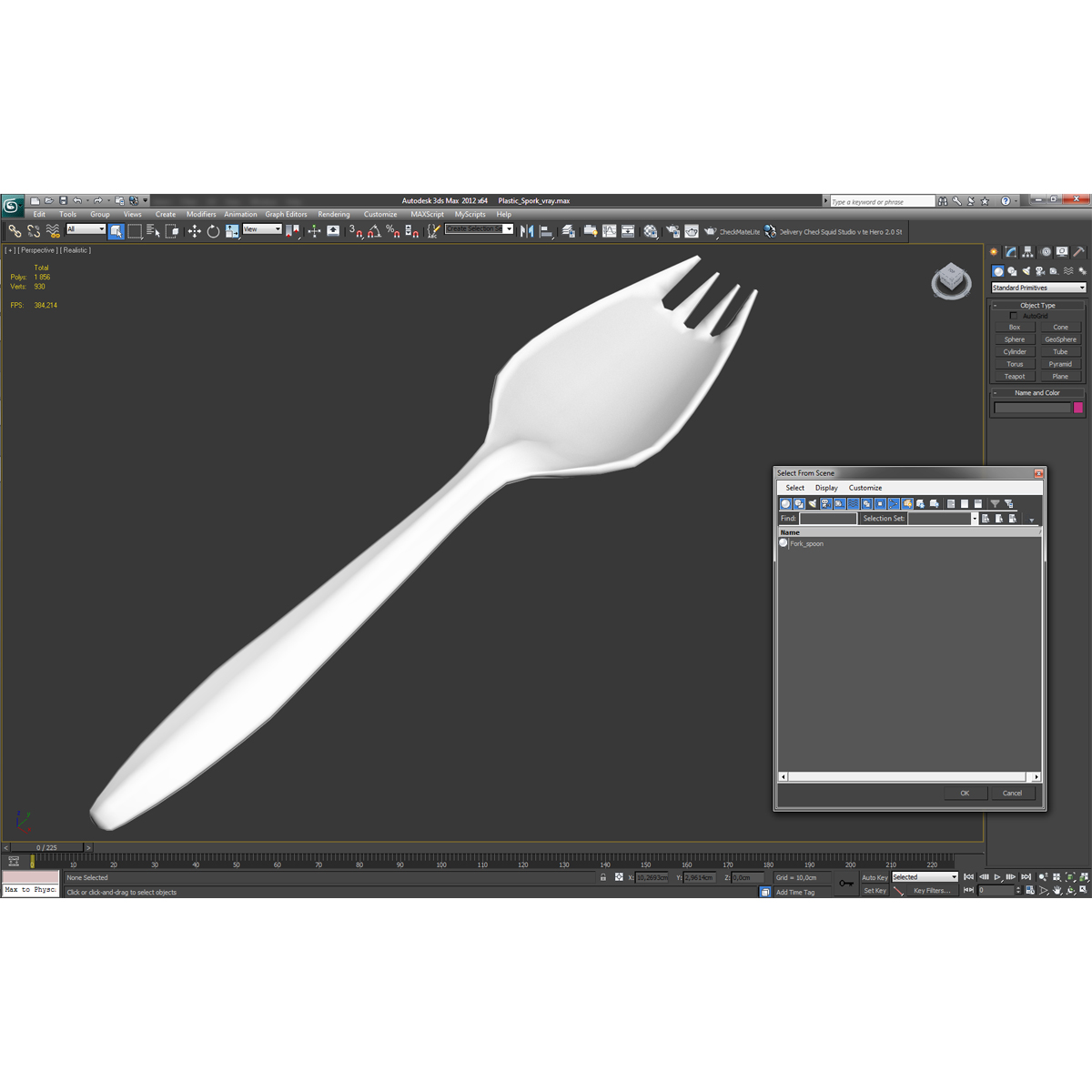 3D Plastic Spork model