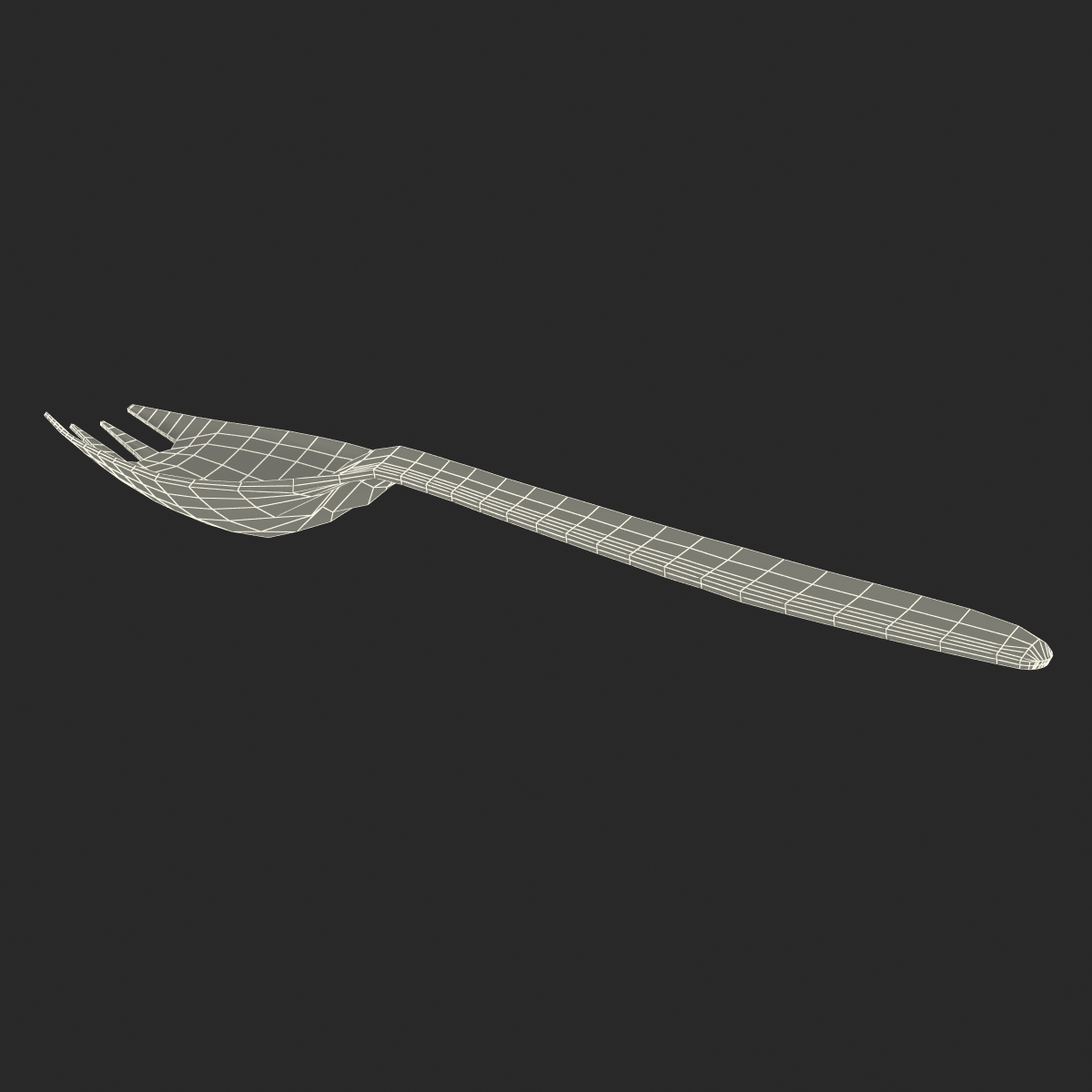 3D Plastic Spork model