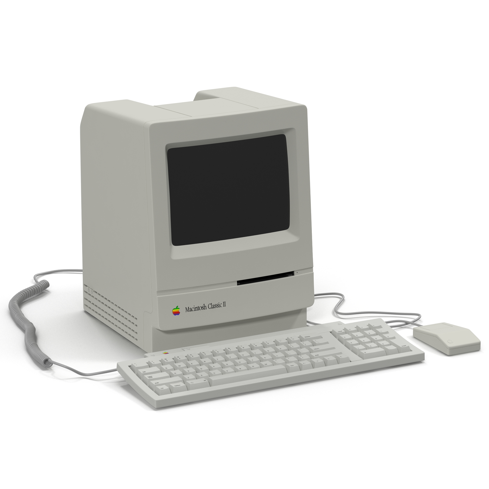 3D Apple Macintosh Classic II Desktop Computer model