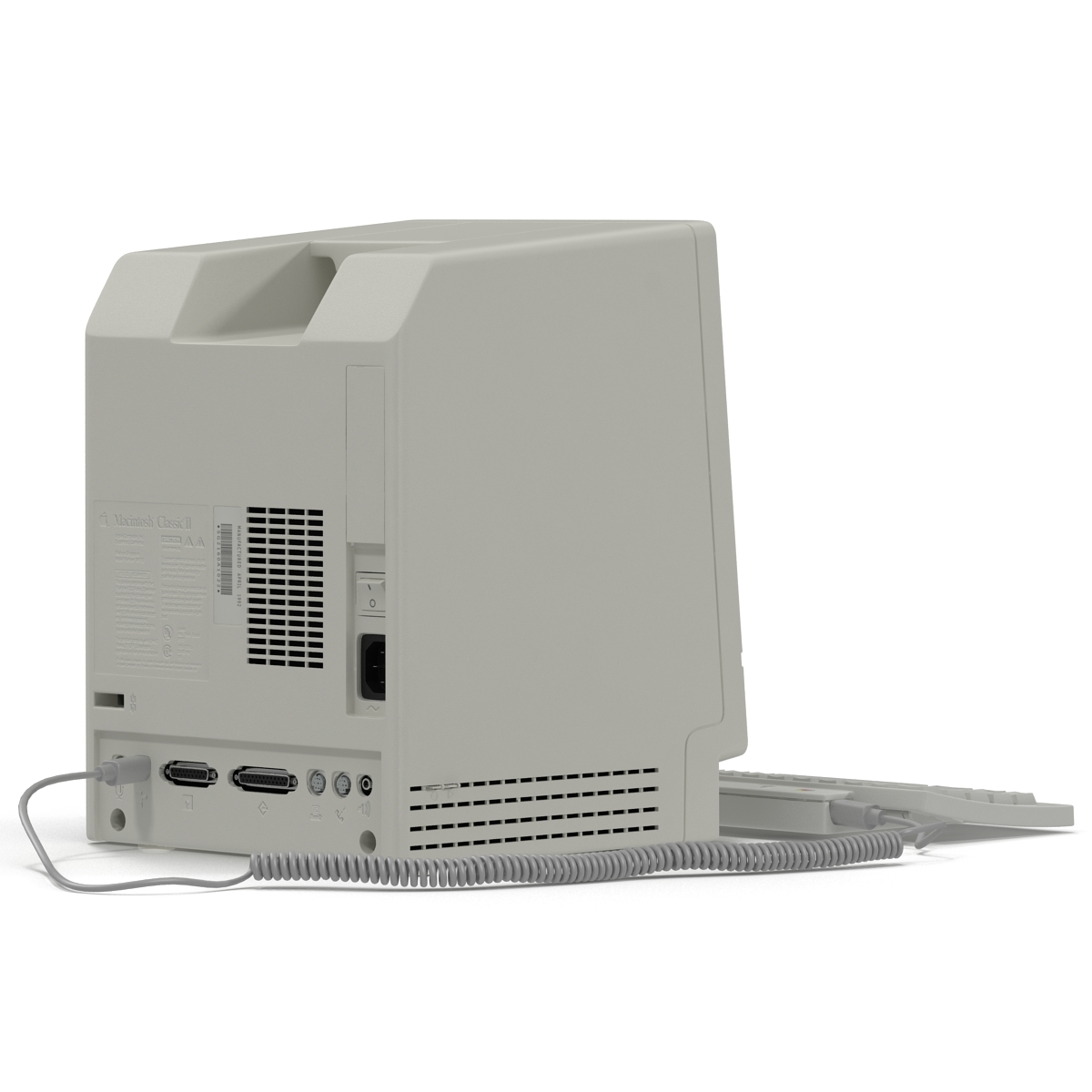 3D Apple Macintosh Classic II Desktop Computer model