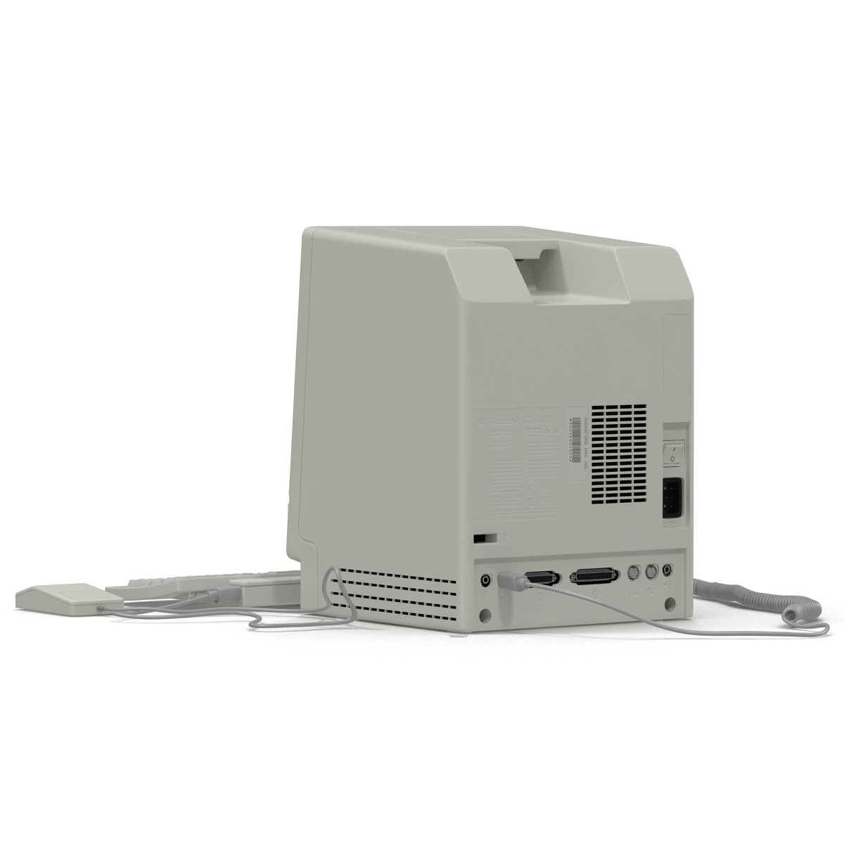 3D Apple Macintosh Classic II Desktop Computer model