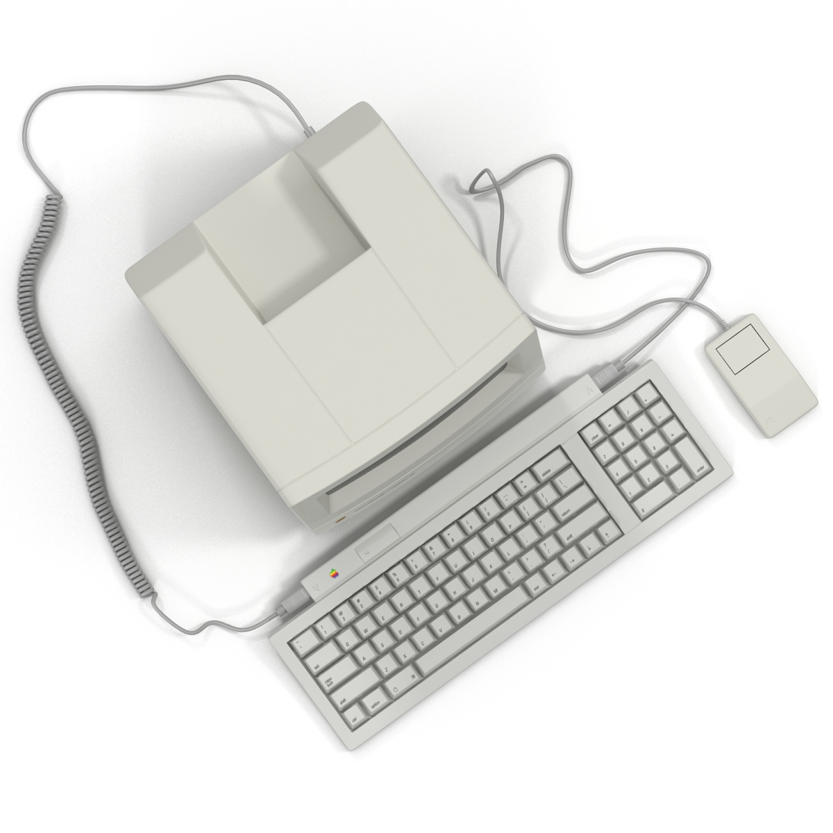 3D Apple Macintosh Classic II Desktop Computer model