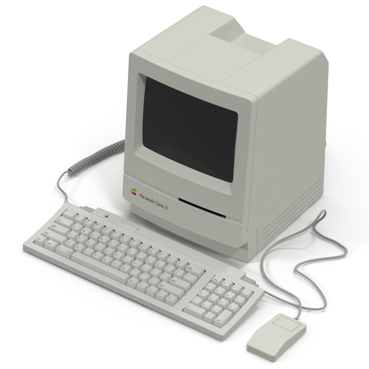 3D Apple Macintosh Classic II Desktop Computer model