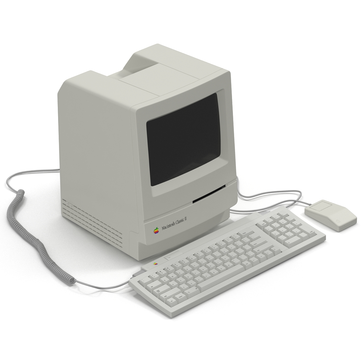 3D Apple Macintosh Classic II Desktop Computer model