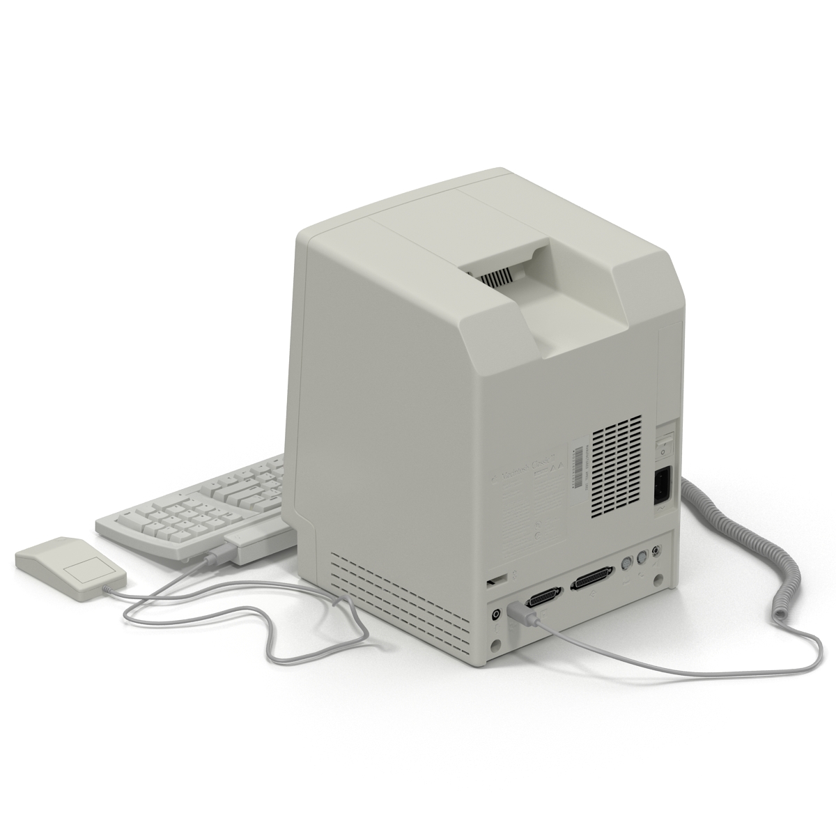 3D Apple Macintosh Classic II Desktop Computer model