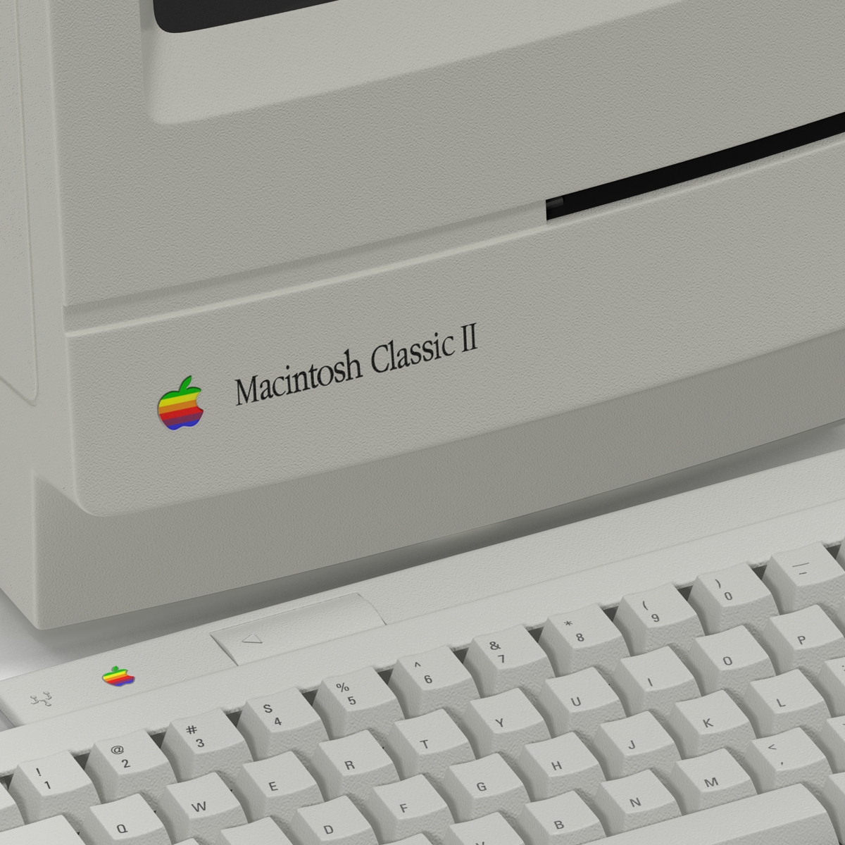 3D Apple Macintosh Classic II Desktop Computer model