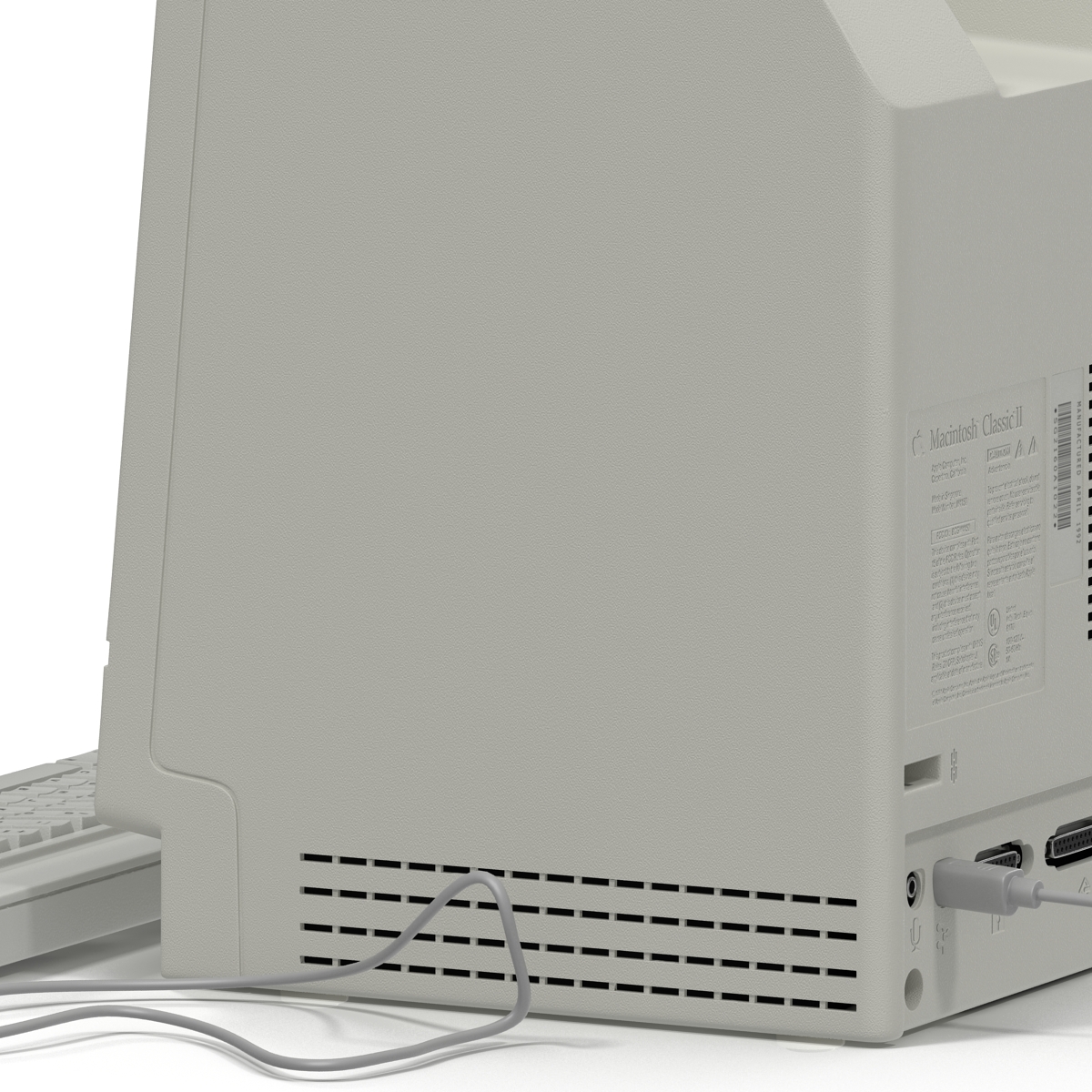 3D Apple Macintosh Classic II Desktop Computer model