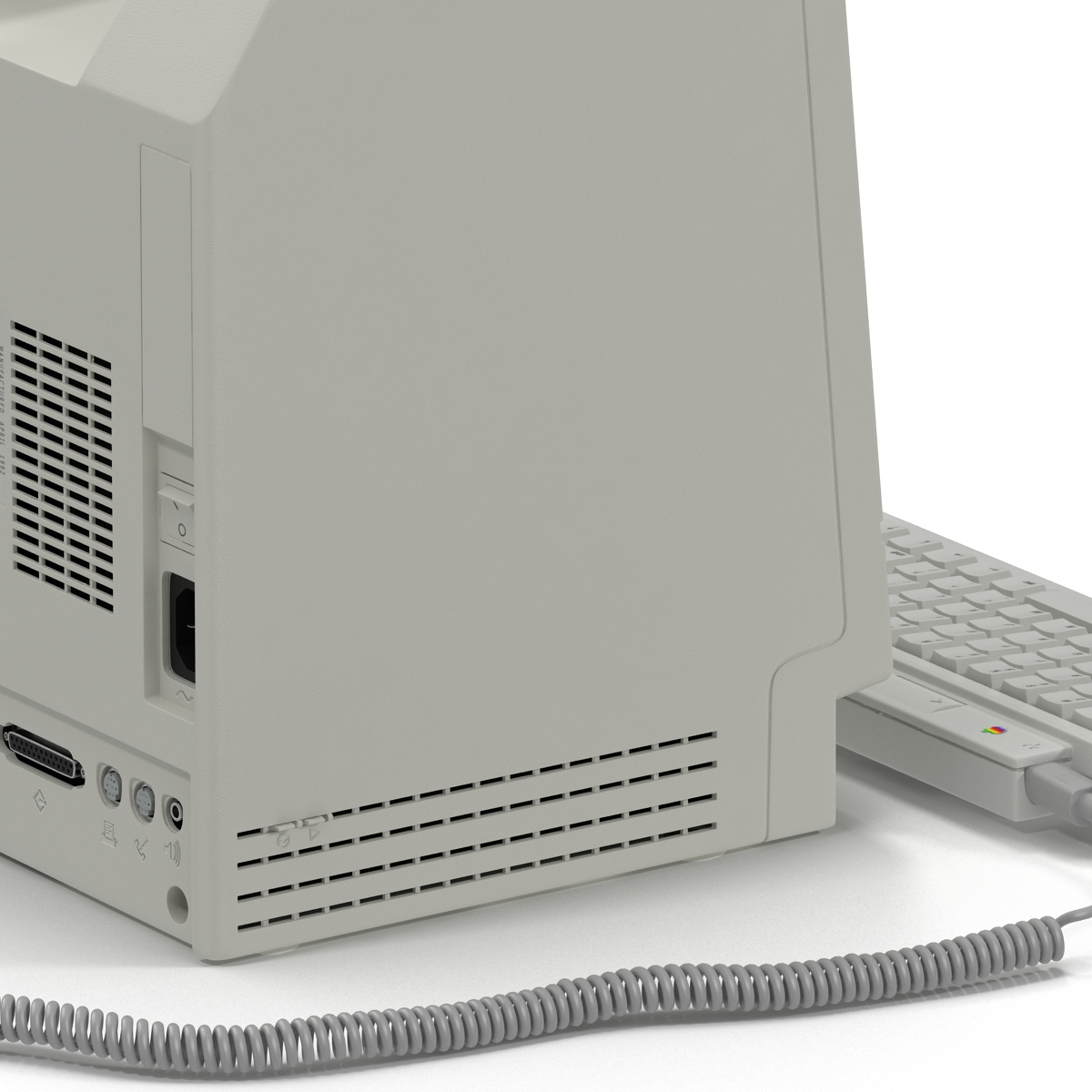 3D Apple Macintosh Classic II Desktop Computer model