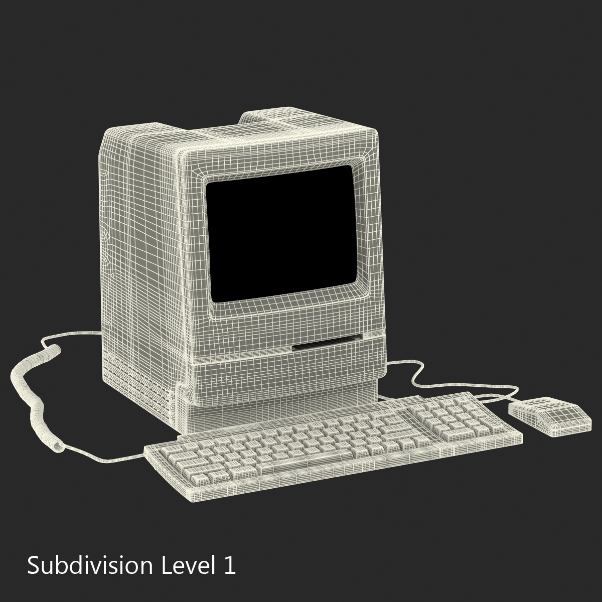 3D Apple Macintosh Classic II Desktop Computer model