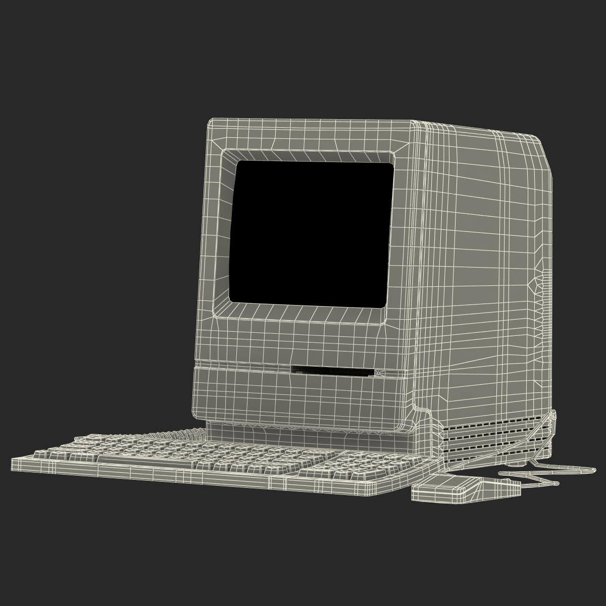 3D Apple Macintosh Classic II Desktop Computer model