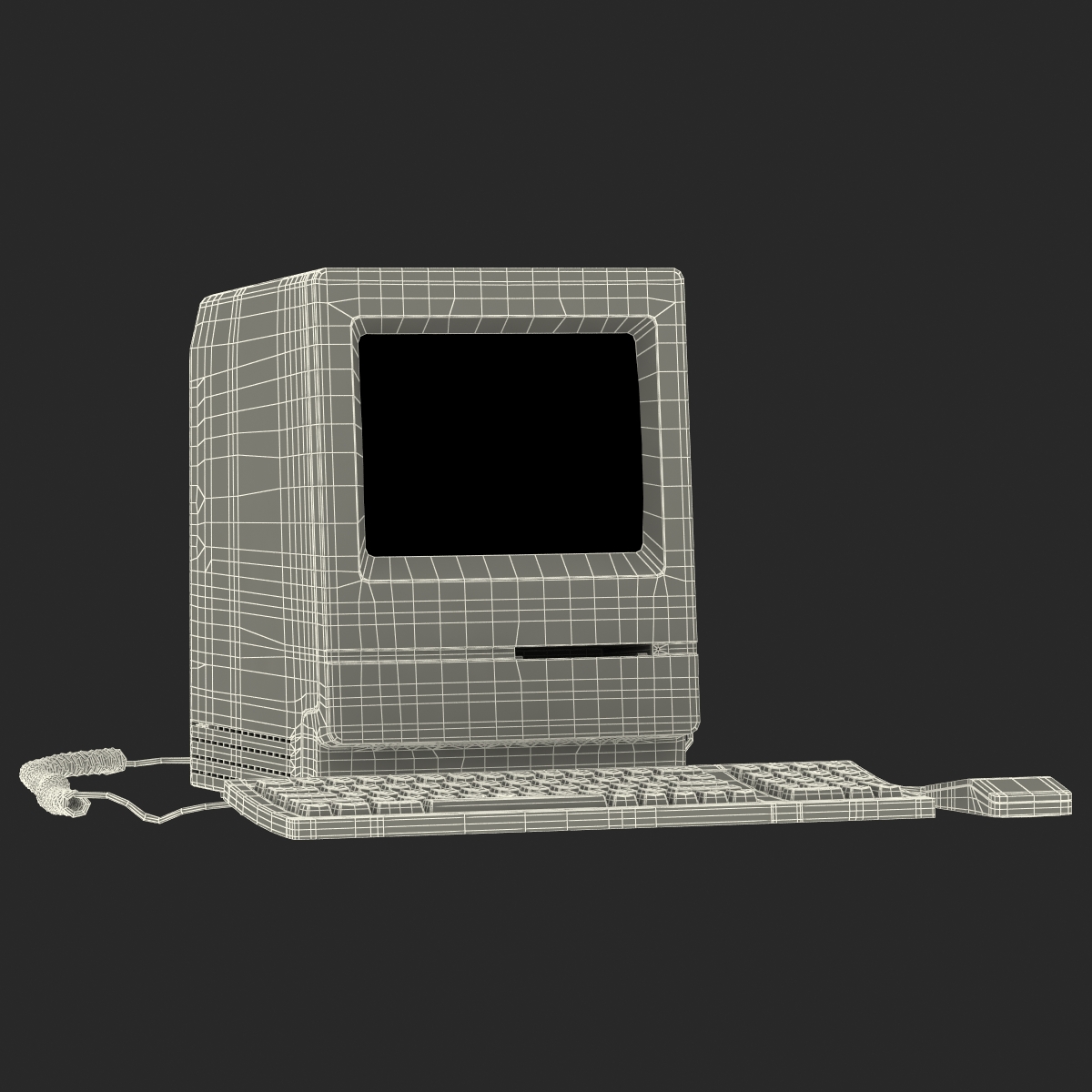 3D Apple Macintosh Classic II Desktop Computer model