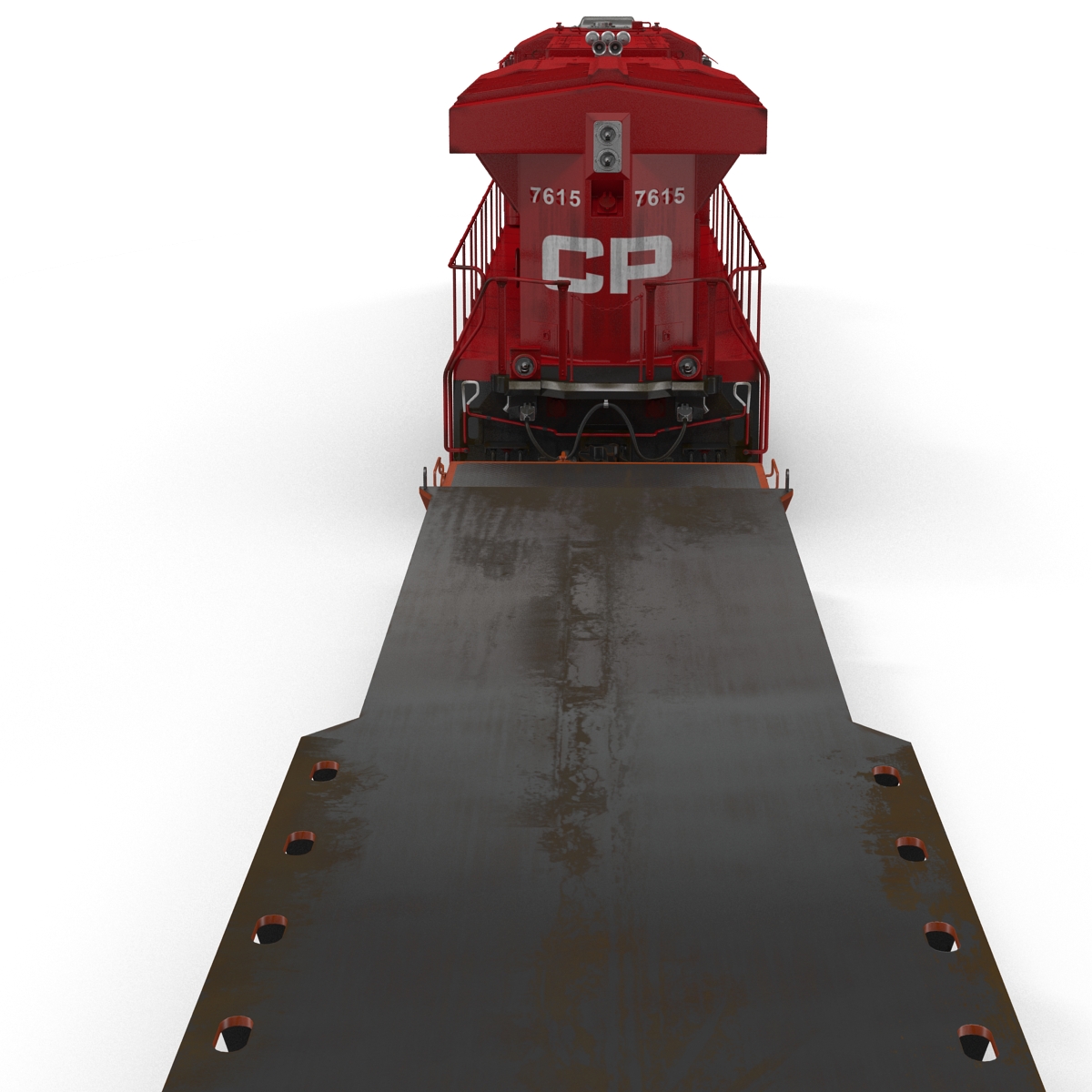 Train ES40DC Canadian Pacific and Flat Car 3D