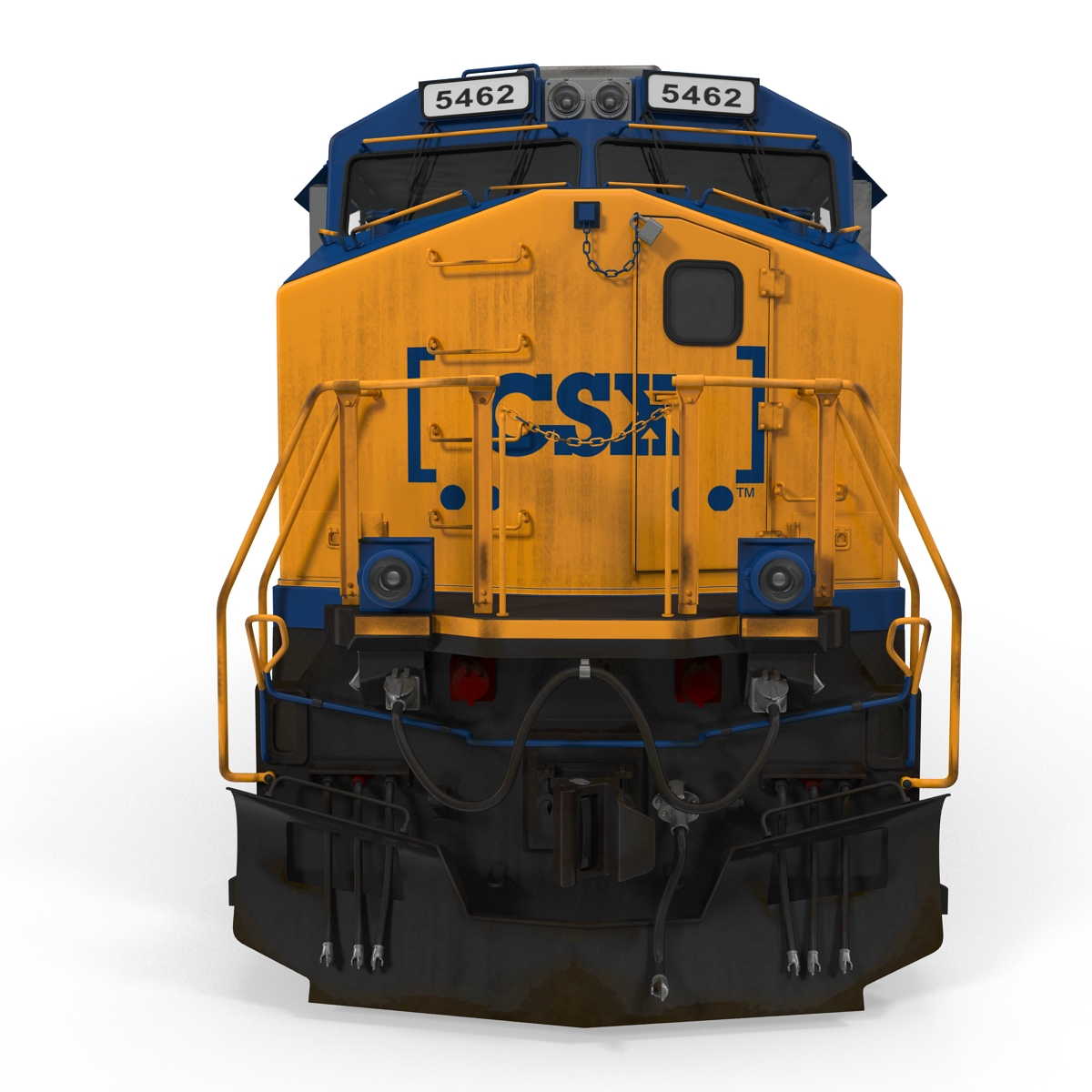 Train ES40DC CSX Blue and Covered Hopper Car 3D model