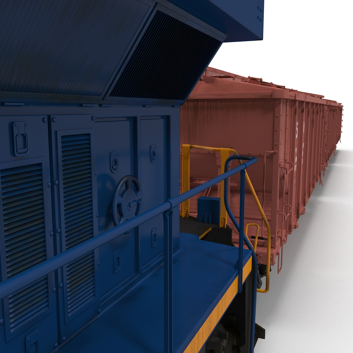 Train ES40DC CSX Blue and Covered Hopper Car 3D model