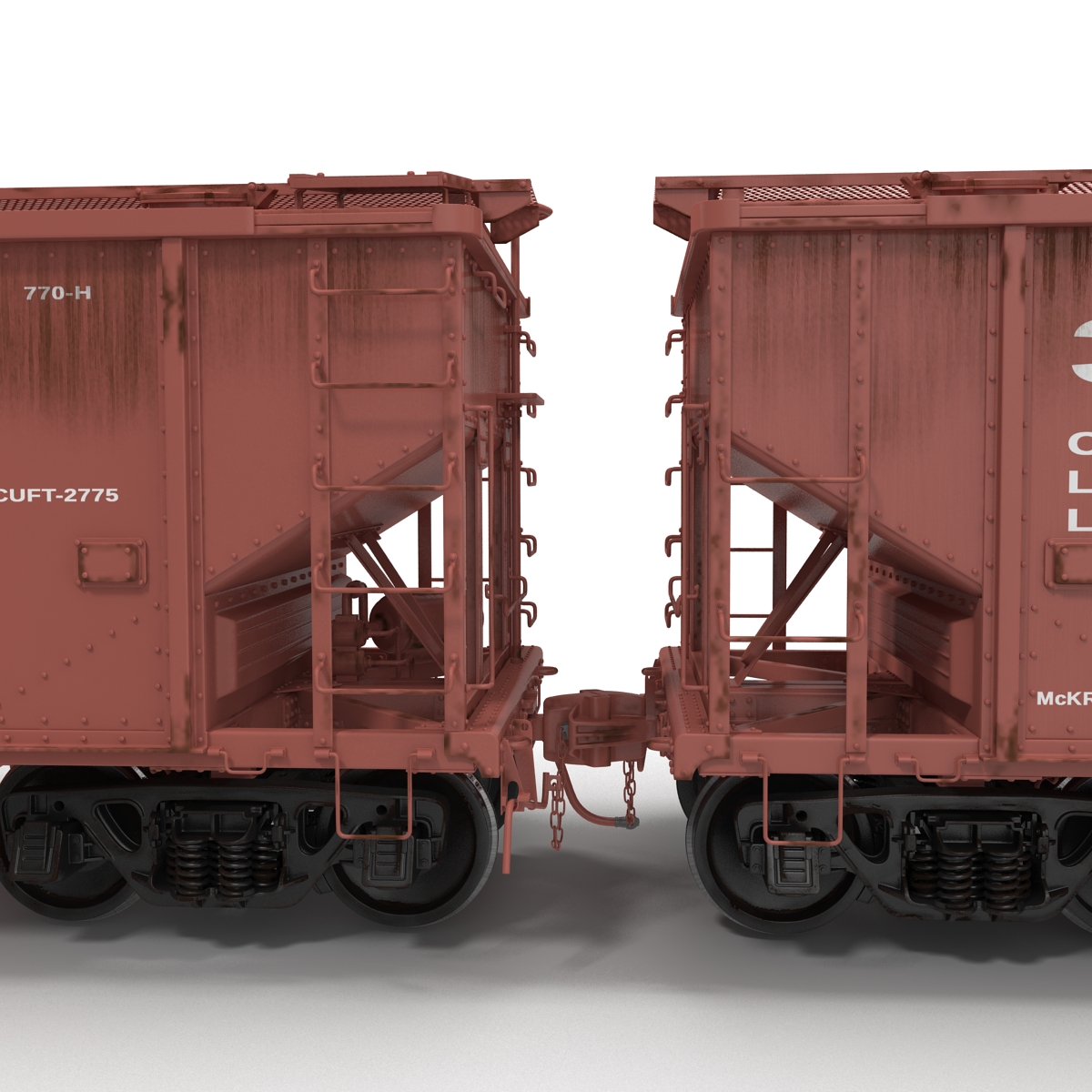 Train ES40DC CSX Blue and Covered Hopper Car 3D model