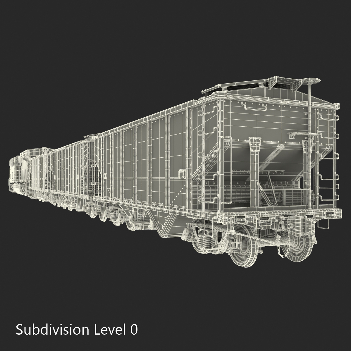 Train ES40DC CSX Blue and Covered Hopper Car 3D model