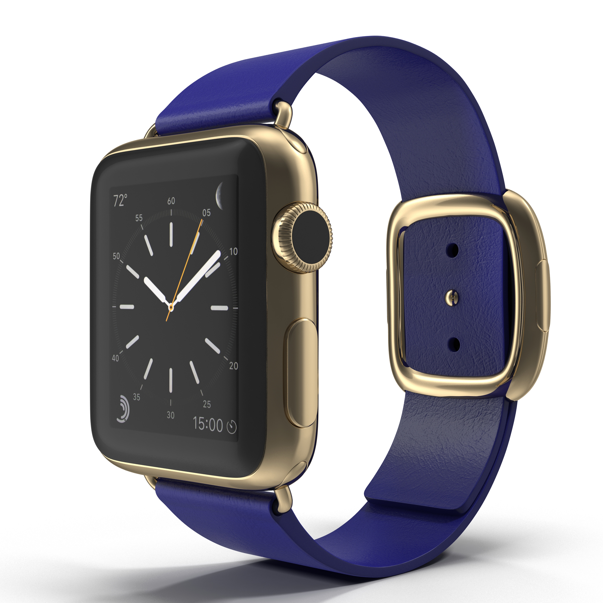 3D Apple Watch 38mm Gold Case with Midnight Blue Modern Buckle 2