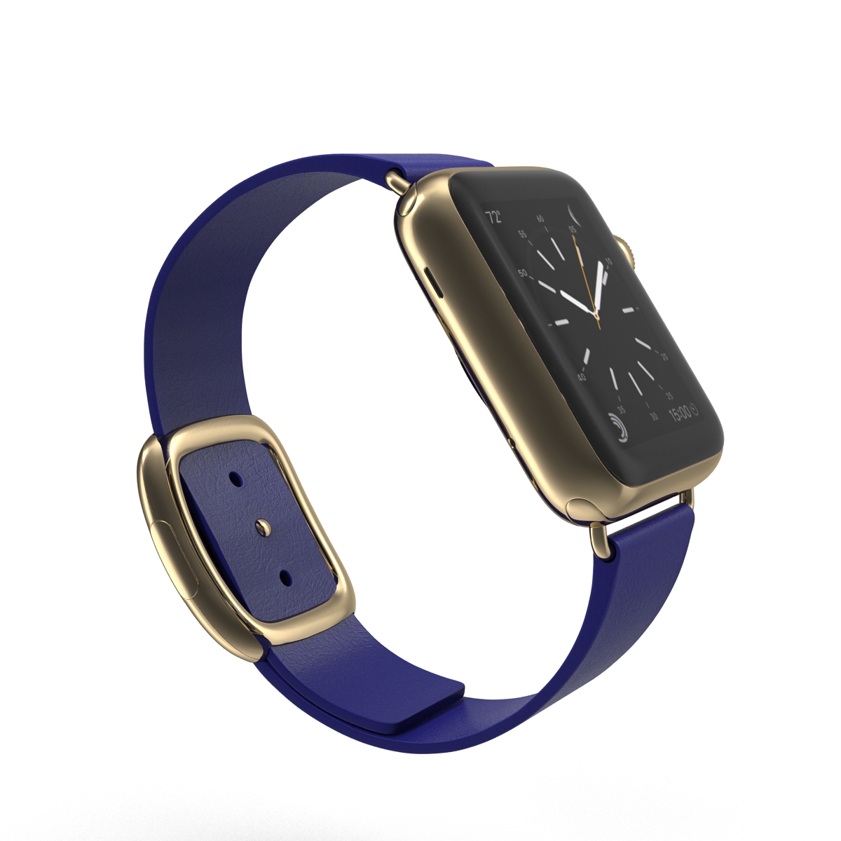 3D Apple Watch 38mm Gold Case with Midnight Blue Modern Buckle 2