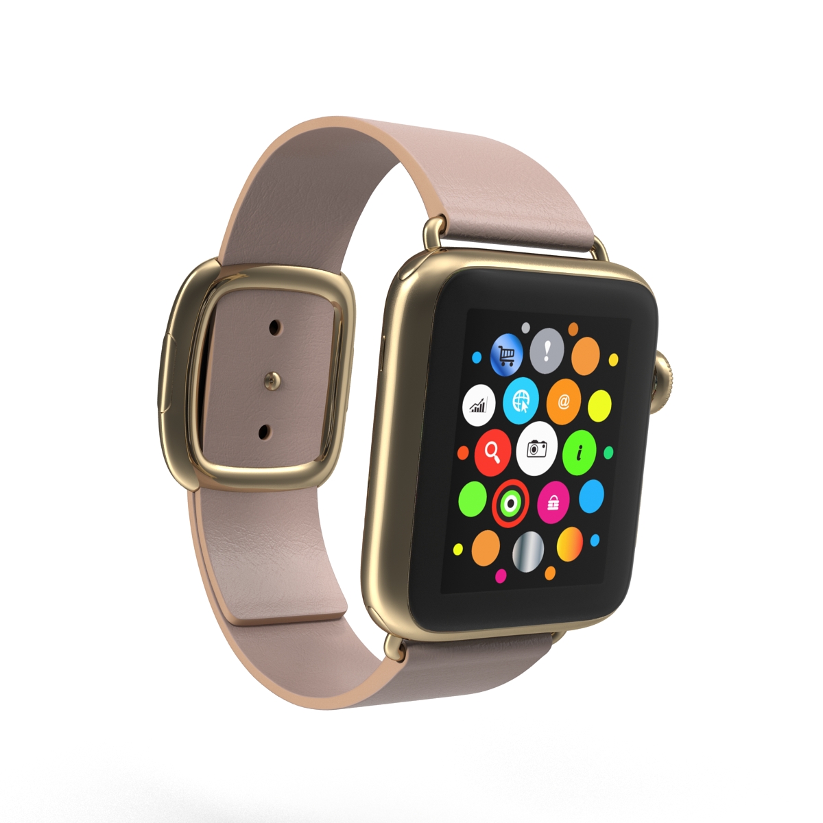 Apple Watch 38mm Gold Case with Rose Gray Modern Buckle 2 3D