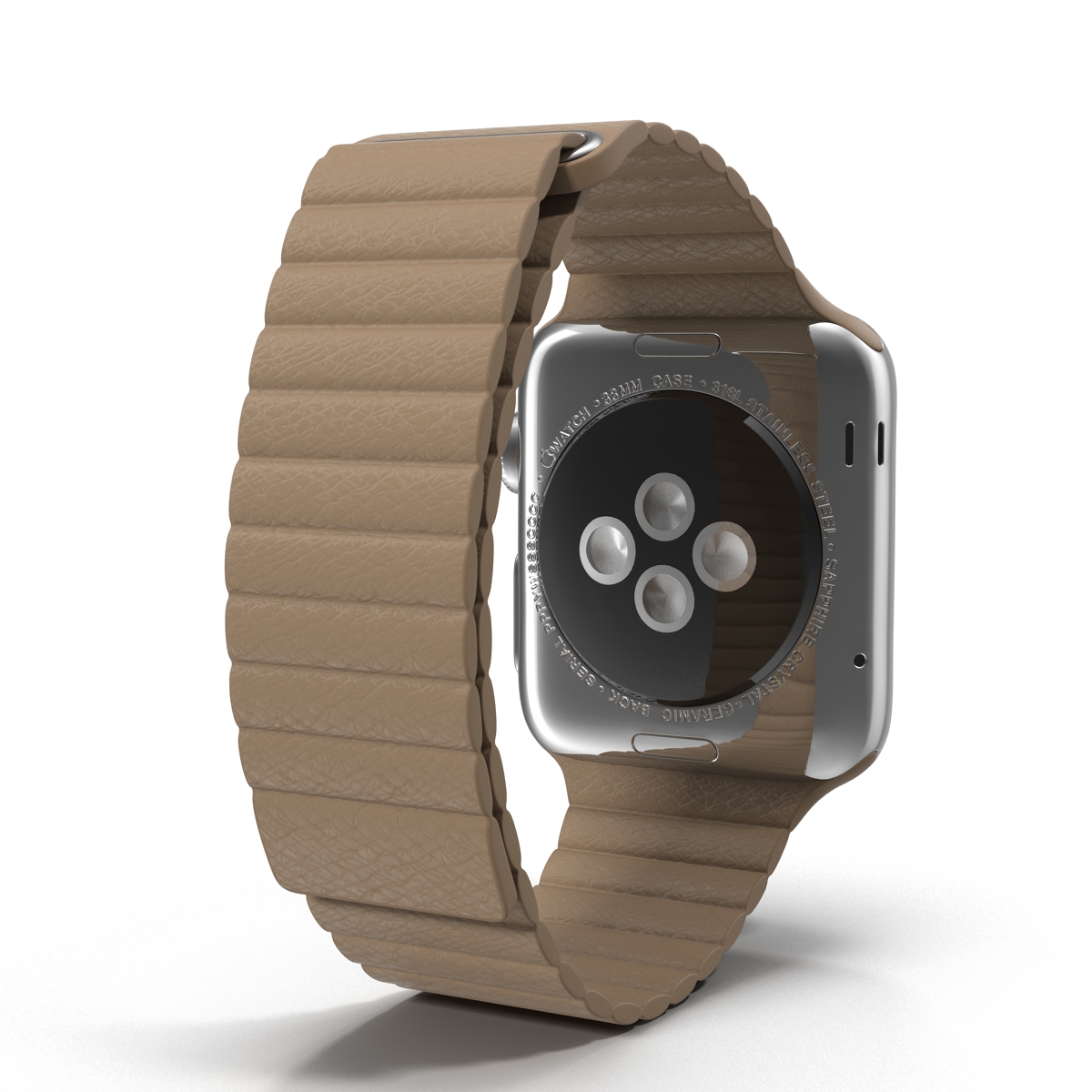 Apple Watch 38mm Magnetic Closure Brown Leather Loop 2 3D model