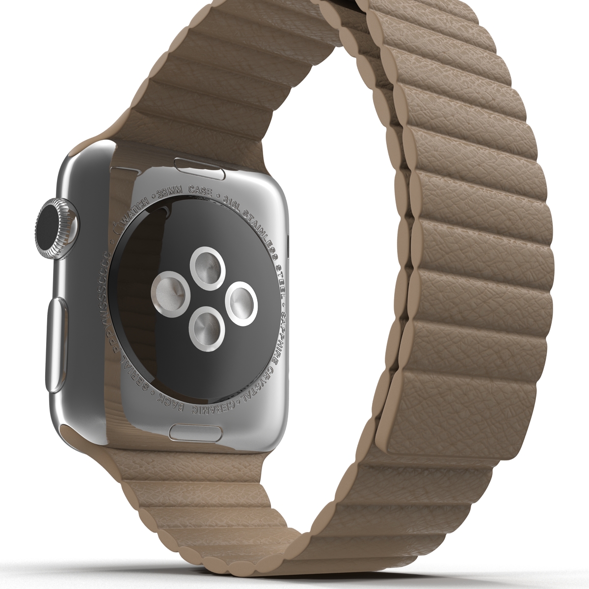 Apple Watch 38mm Magnetic Closure Brown Leather Loop 2 3D model