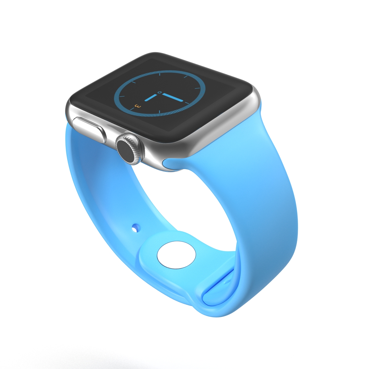 3D model Apple Watch 38mm Fluoroelastomer Blue Sport Band 2