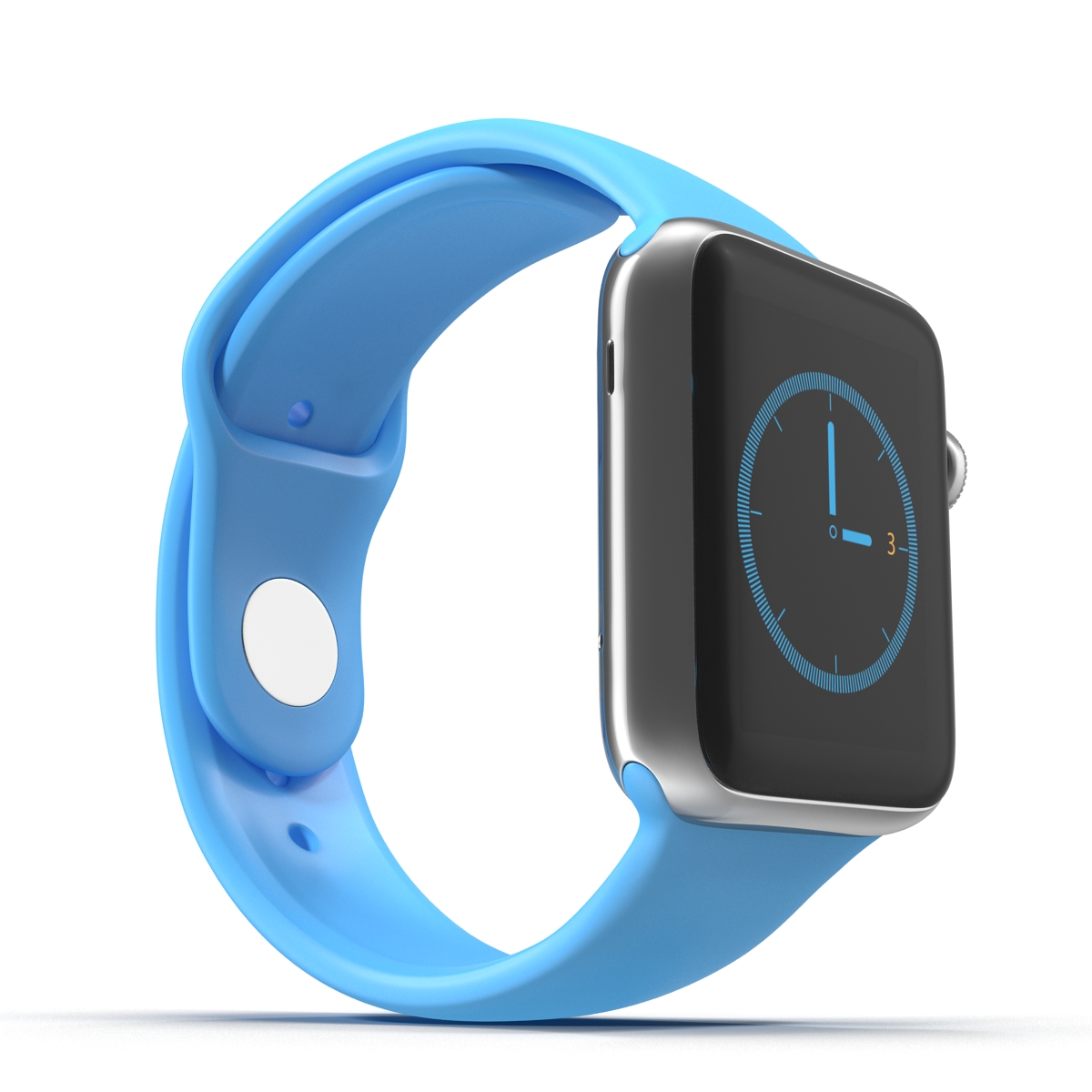 3D model Apple Watch 38mm Fluoroelastomer Blue Sport Band 2