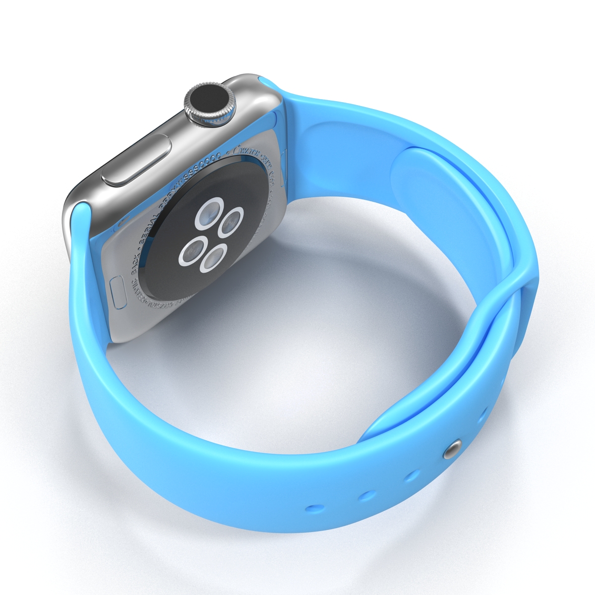 3D model Apple Watch 38mm Fluoroelastomer Blue Sport Band 2