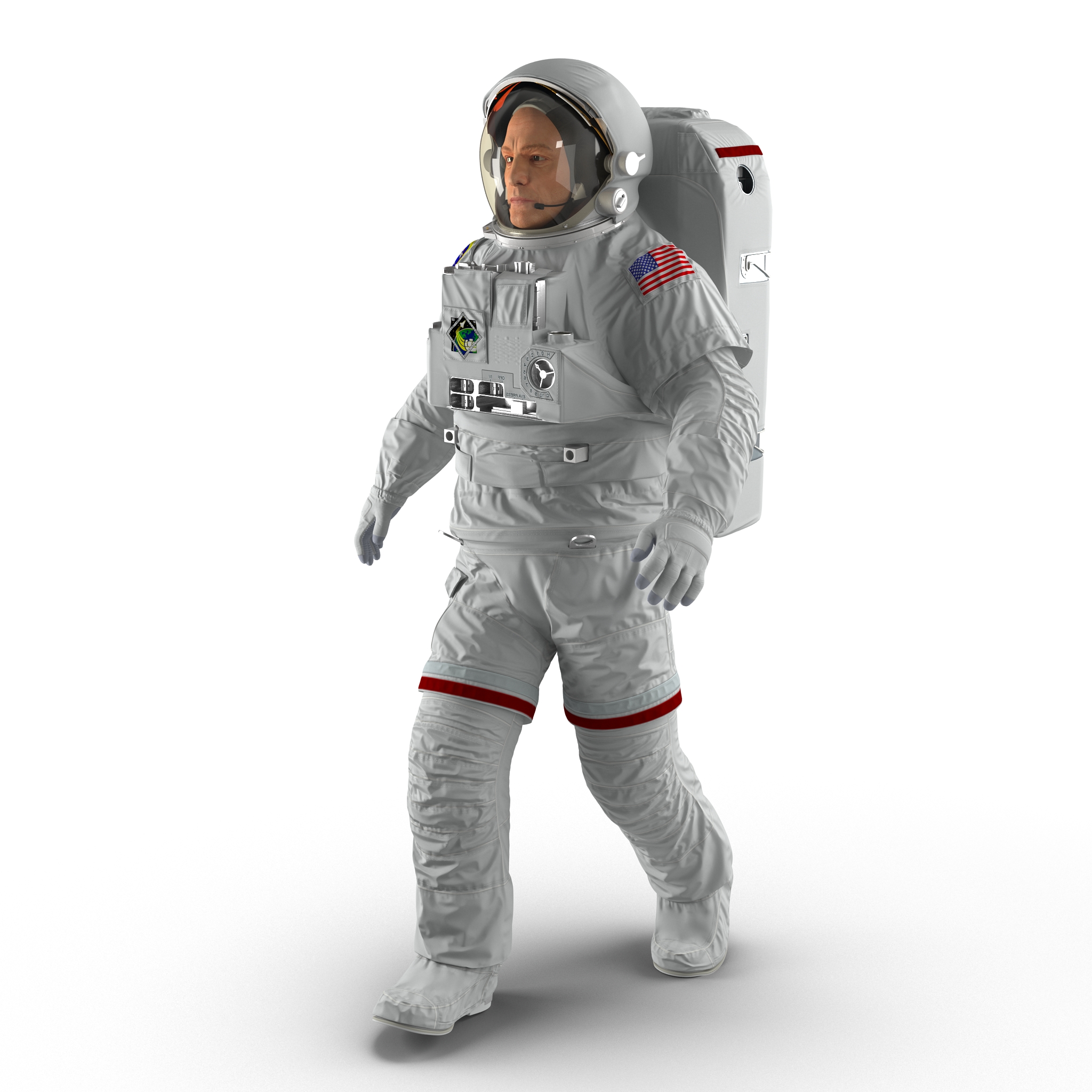 Astronaut Nasa Extravehicular Mobility Unit without Visor Rigged 3D model