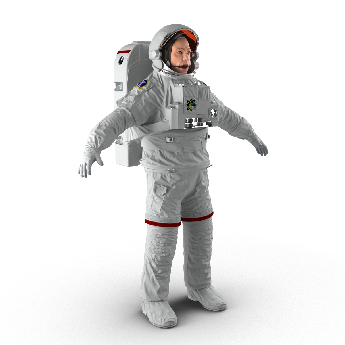 Astronaut Nasa Extravehicular Mobility Unit without Visor Rigged 3D model