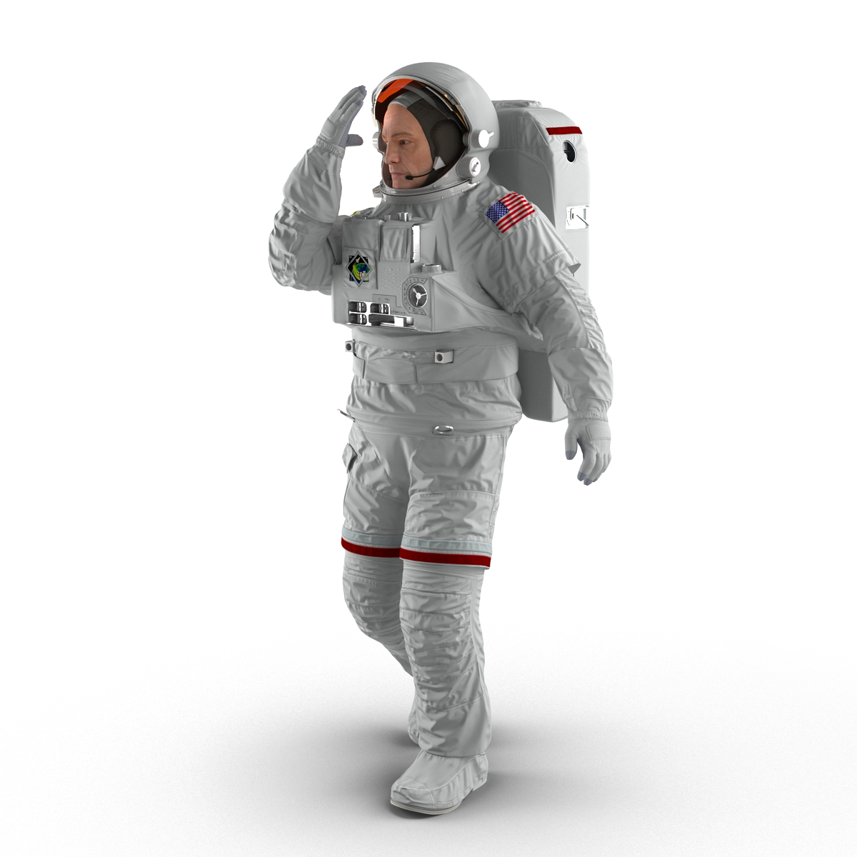 Astronaut Nasa Extravehicular Mobility Unit without Visor Rigged 3D model