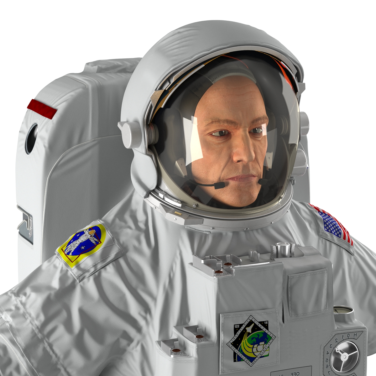 Astronaut Nasa Extravehicular Mobility Unit without Visor Rigged 3D model