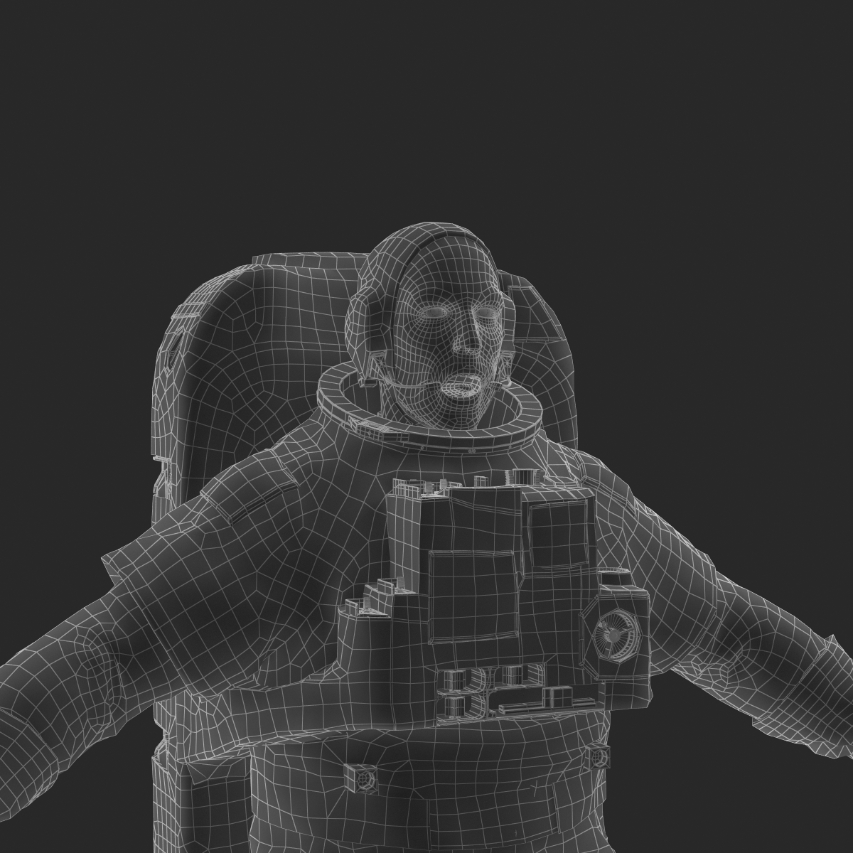 Astronaut Nasa Extravehicular Mobility Unit without Visor Rigged 3D model