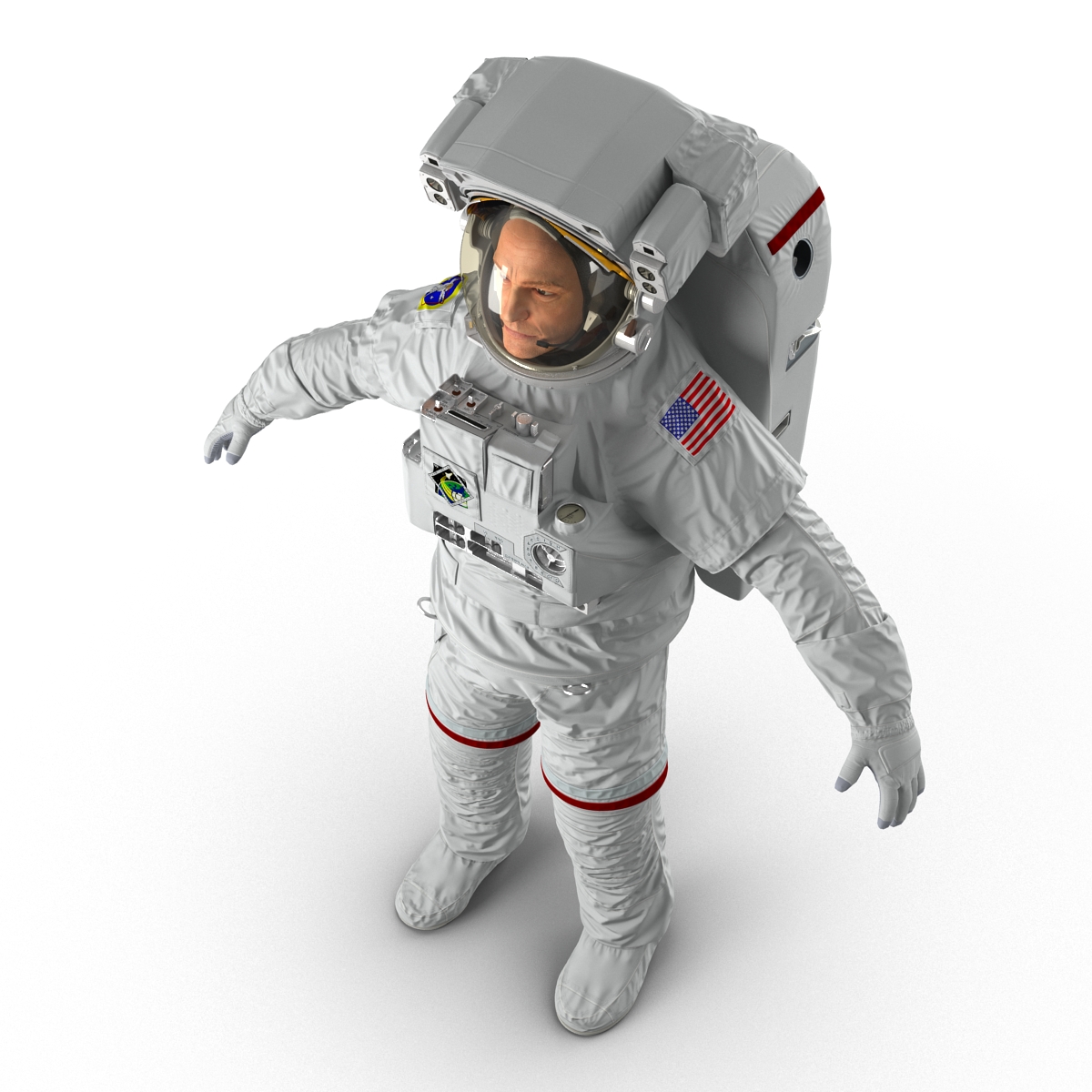 Astronaut Nasa Extravehicular Mobility Unit Rigged 2 3D