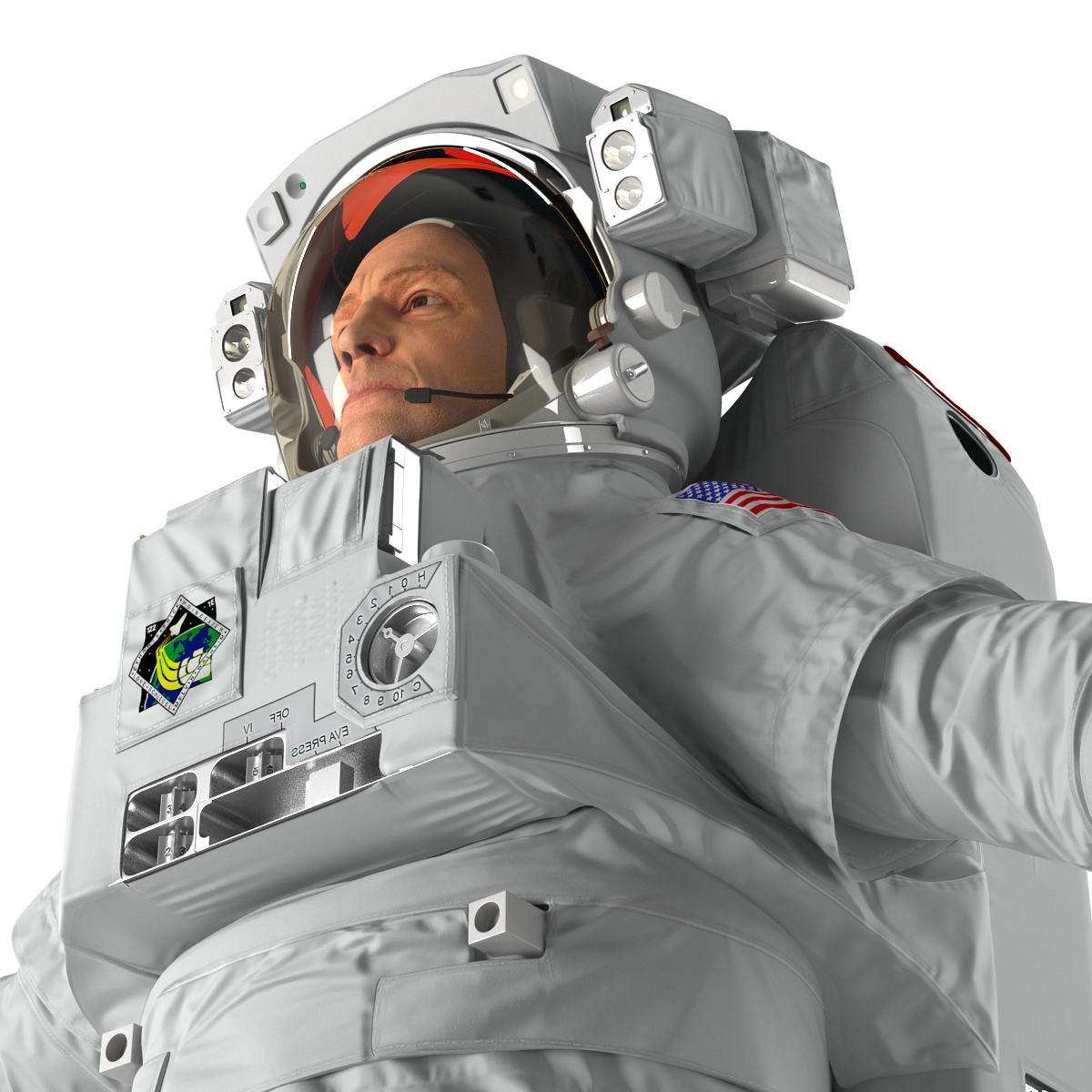 Astronaut Nasa Extravehicular Mobility Unit Rigged 2 3D