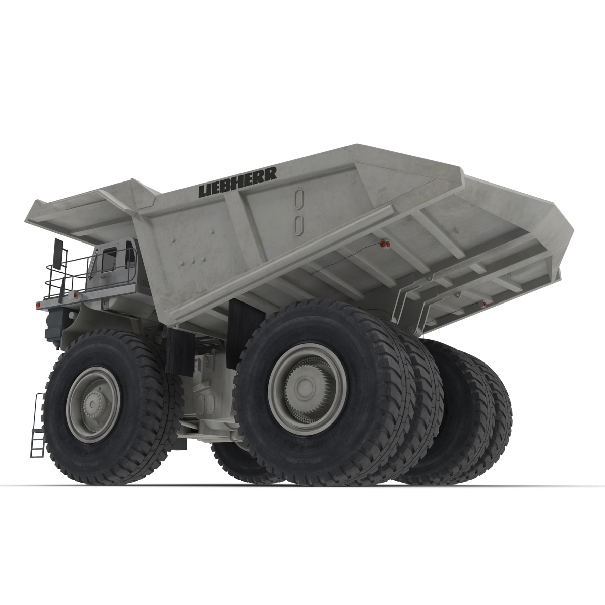 3D Heavy Duty Dump Truck Liebherr White Rigged model