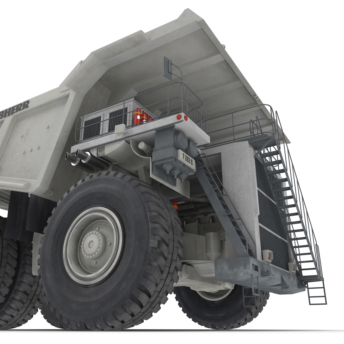 3D Heavy Duty Dump Truck Liebherr White Rigged model