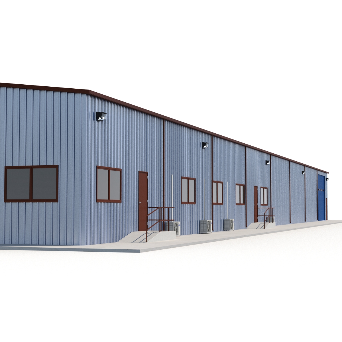 3D model Warehouse Building 3 Blue