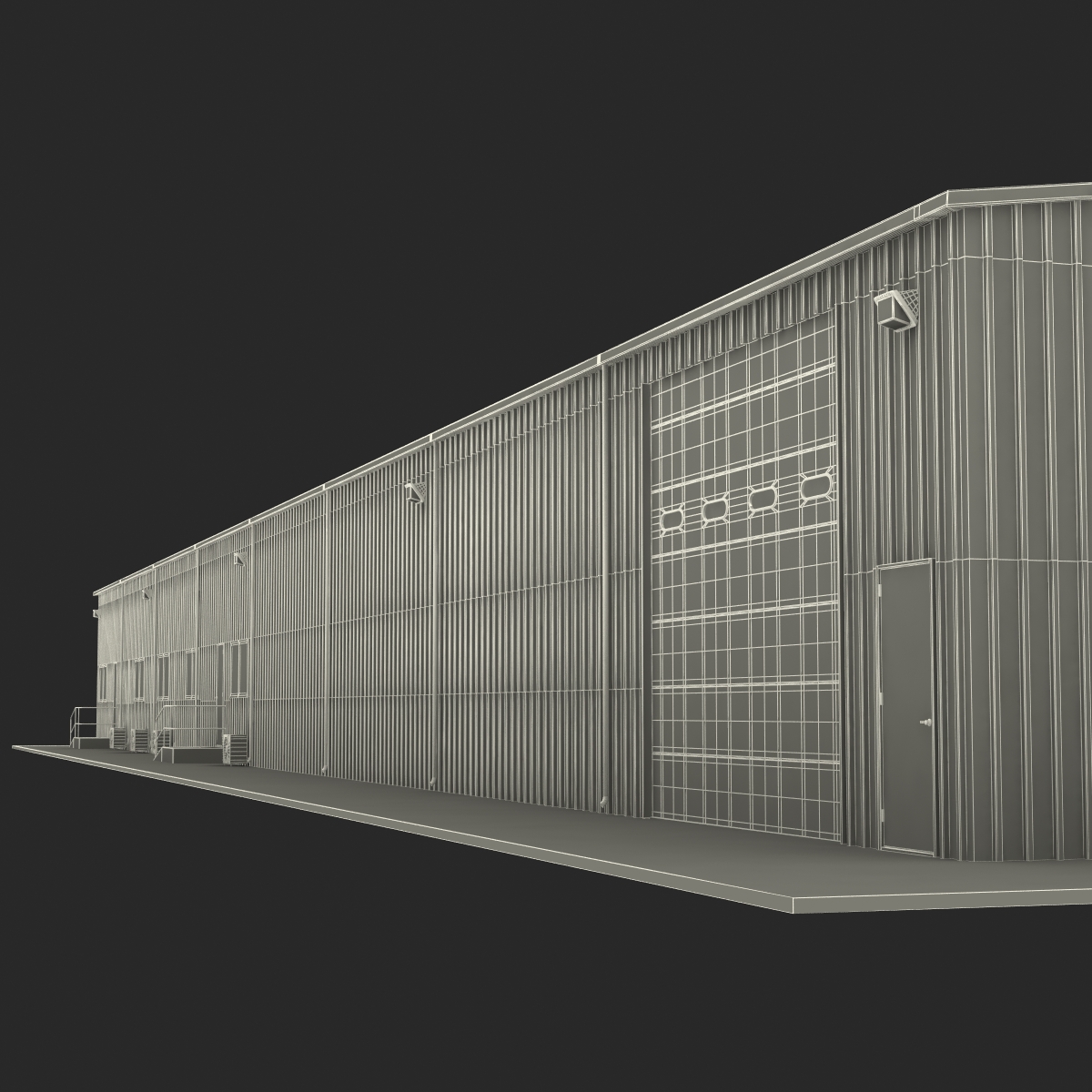 3D model Warehouse Building 3 Blue