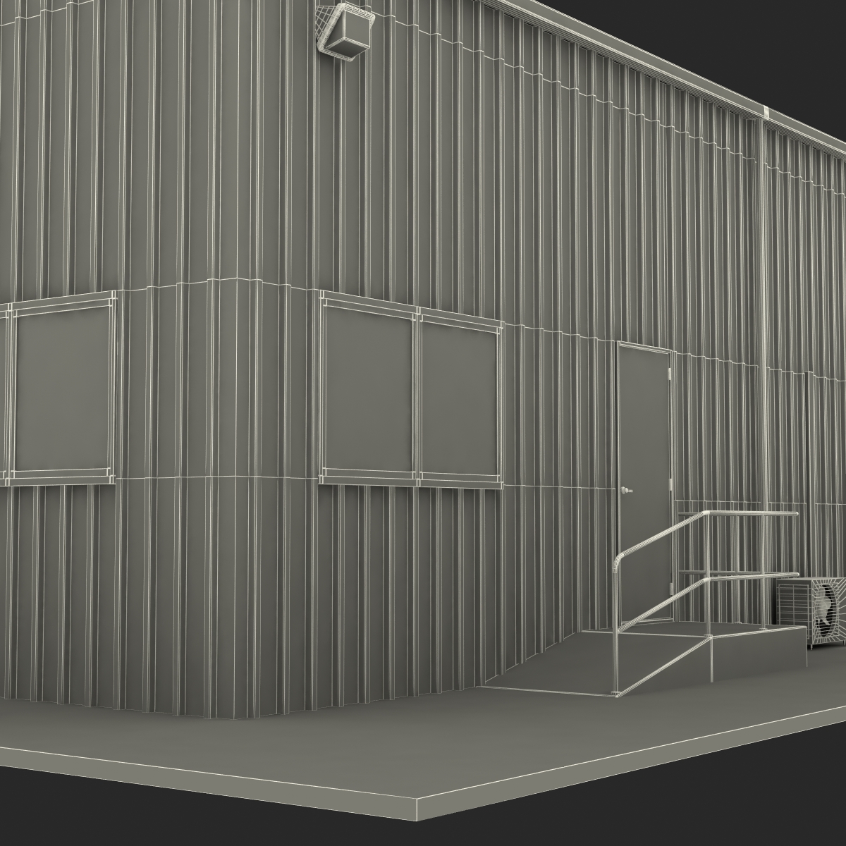 3D model Warehouse Building 3 Blue