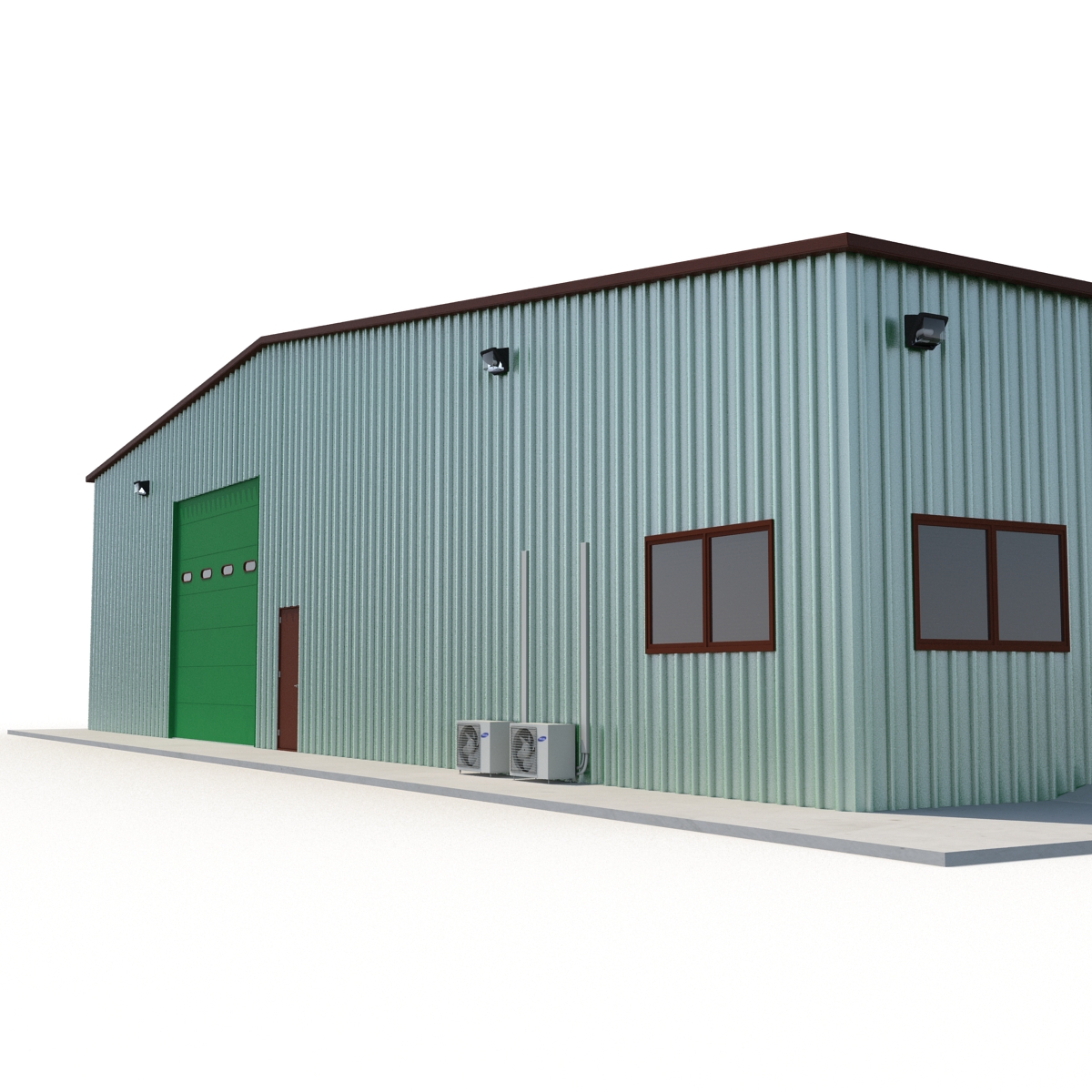 3D Warehouse Building 3 Green