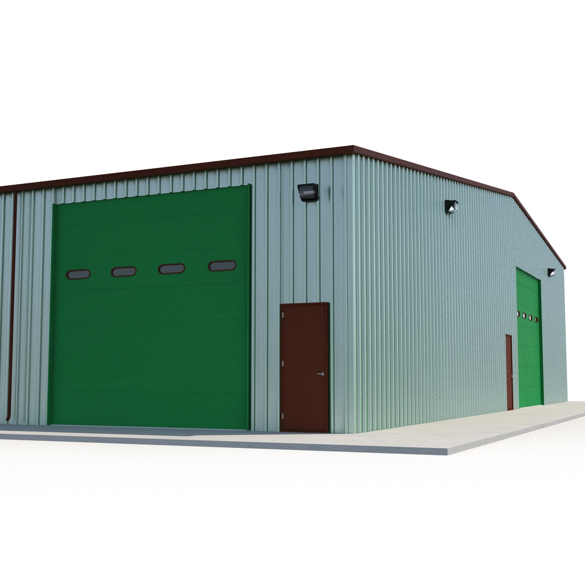 3D Warehouse Building 3 Green