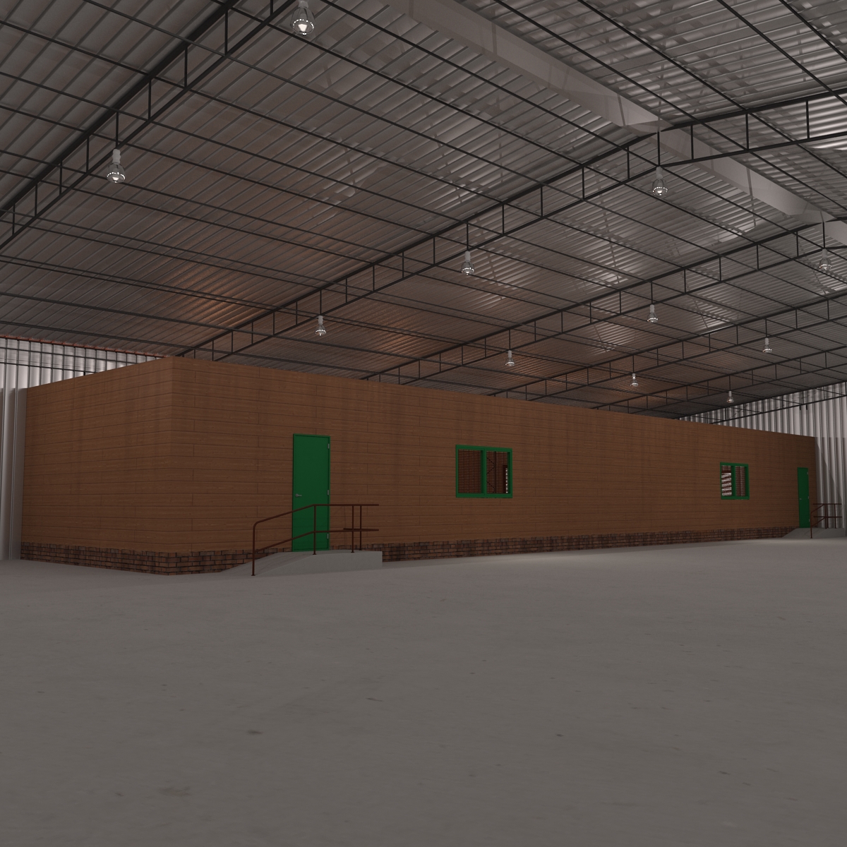 3D Warehouse Building 3 Green