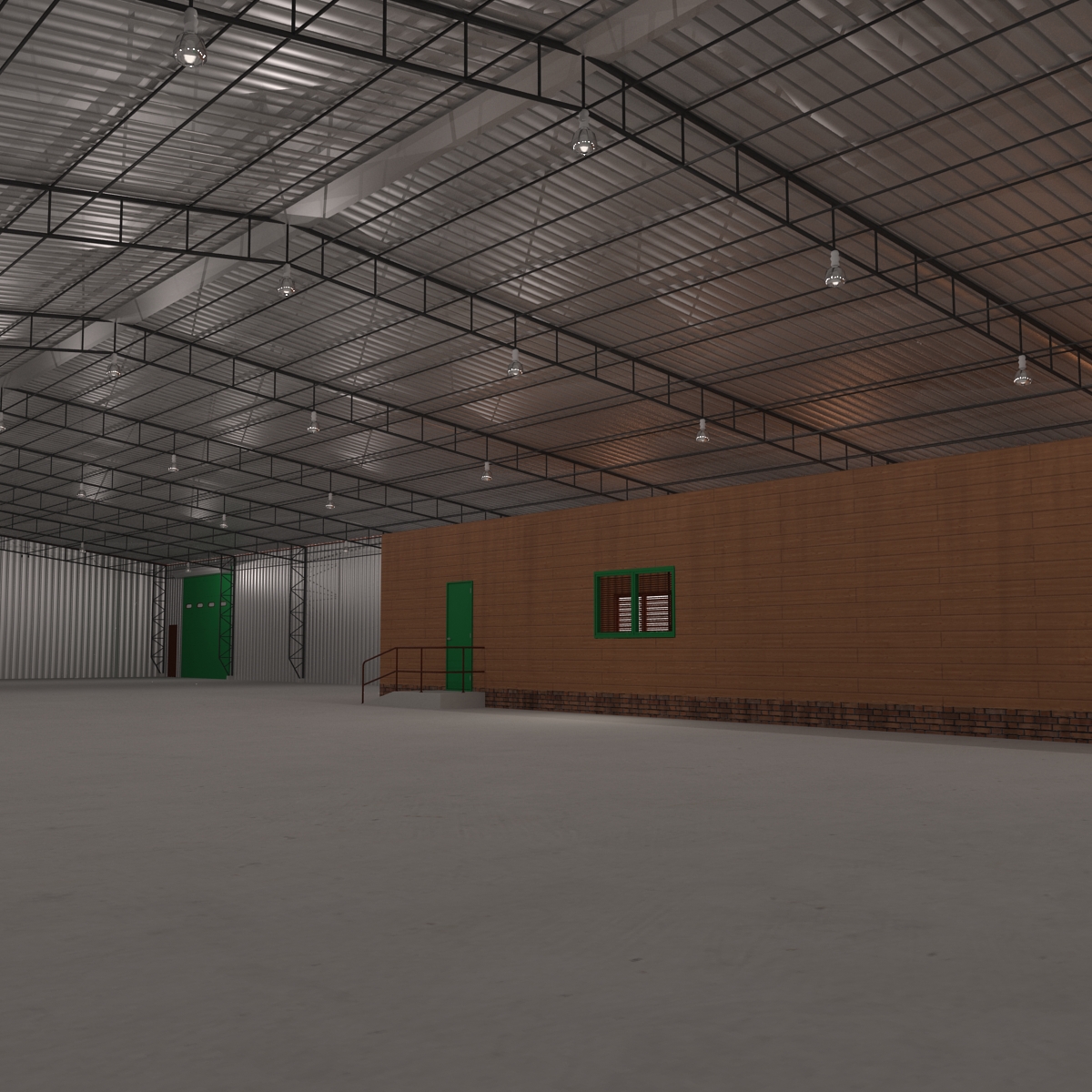 3D Warehouse Building 3 Green