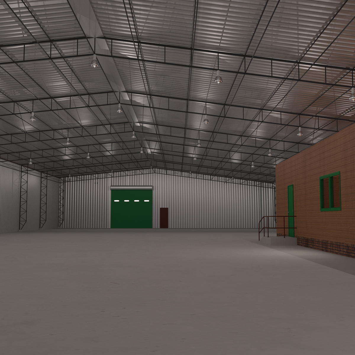 3D Warehouse Building 3 Green