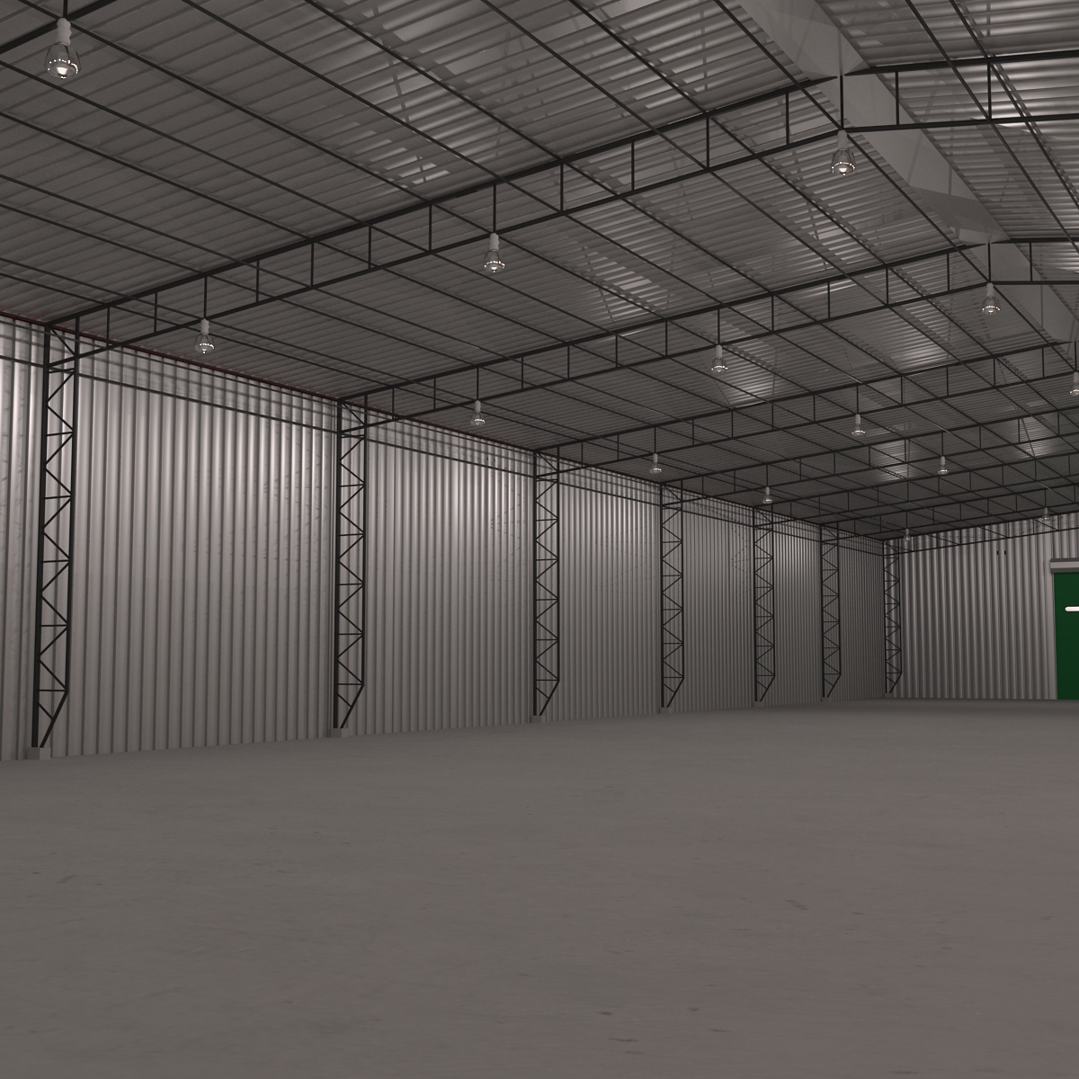 3D Warehouse Building 3 Green